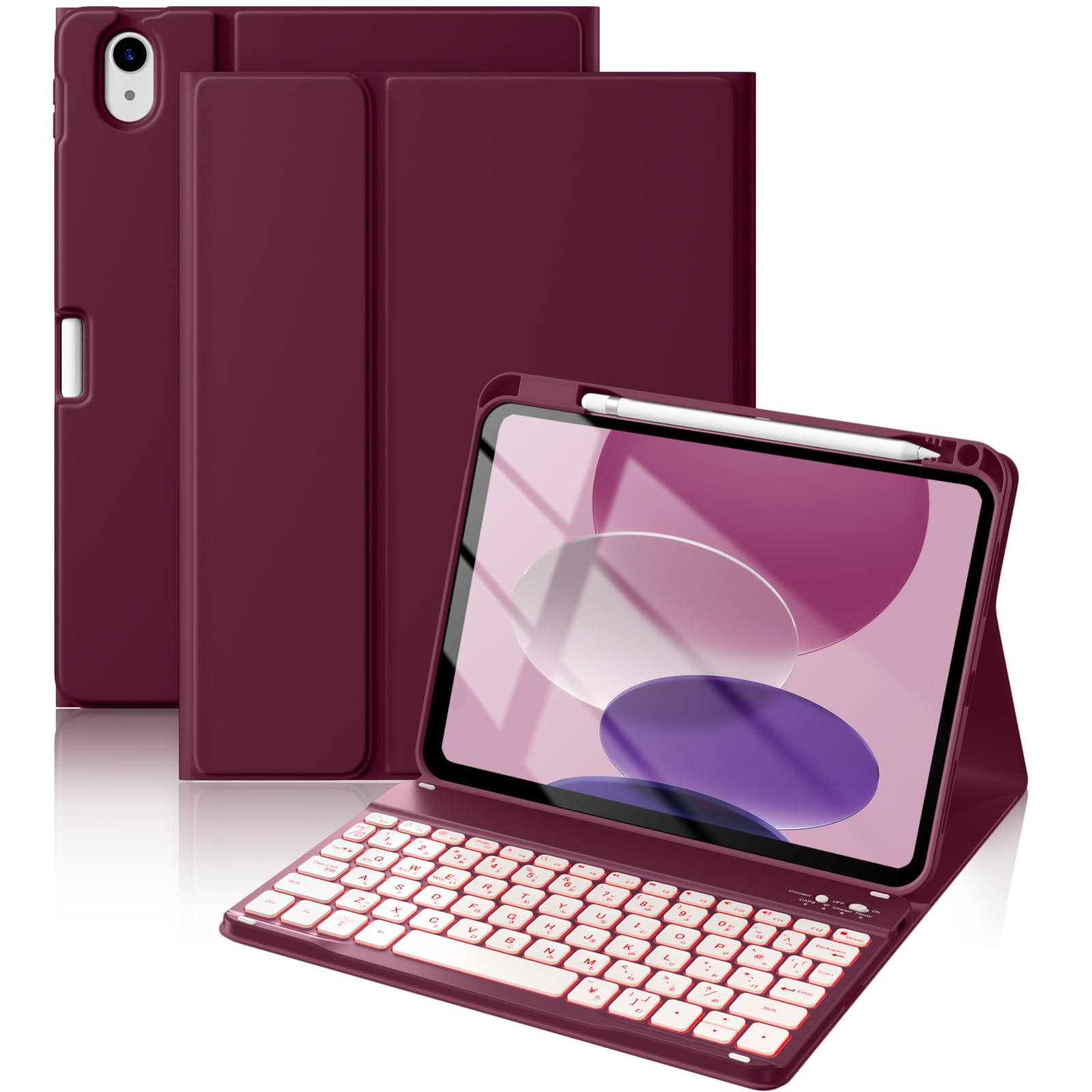 HETHOT iPad用 キーボード付きケース A16 第11世代/第10世代 JIS日本語配列 7色バックライト 超軽量 着脱式 耐汚れ性素材カバー ペンシルホルダー付き Bluetoothキーボード 多角度調整【日本語取扱 11,336円