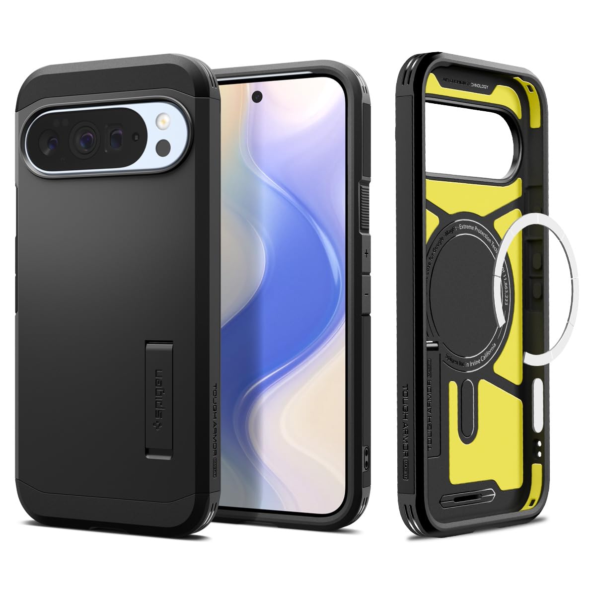 Spigen Pixel 10 Pro XL 容れもの 耐衝撃 MagSafe相応う 照明ランプ付き添い人 引っ敷き 三重社会システム 米軍MIL標準尺度 タフアーマー人工知能学 ・マグフィット ACS09728 (黒いこと)