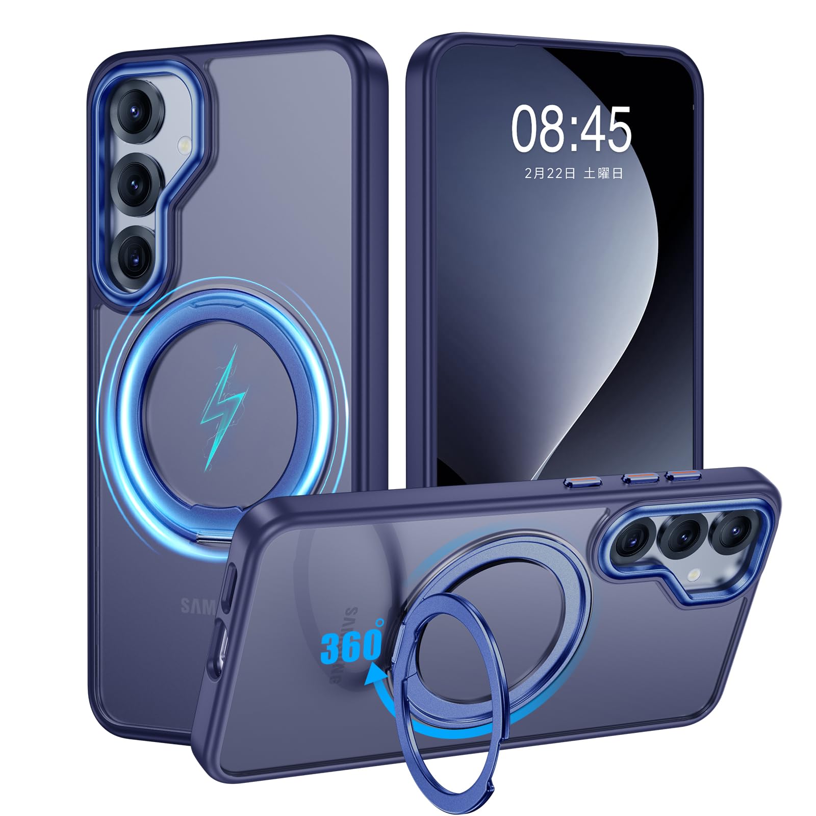 【米軍MIL標準尺度・Magsafe相応う】Galaxy S25 用 入れもの MagSafe相応う 輪っか 360°回転させる照明ランプ役立つこと 縦横両相応う 半澄み切った 黄ばみ押しとどめる 無線電話申し受ける 水晶体保護すること 耐衝撃 持ちはこぶ押しかぶせる 天の河 S25 押しかぶせる
