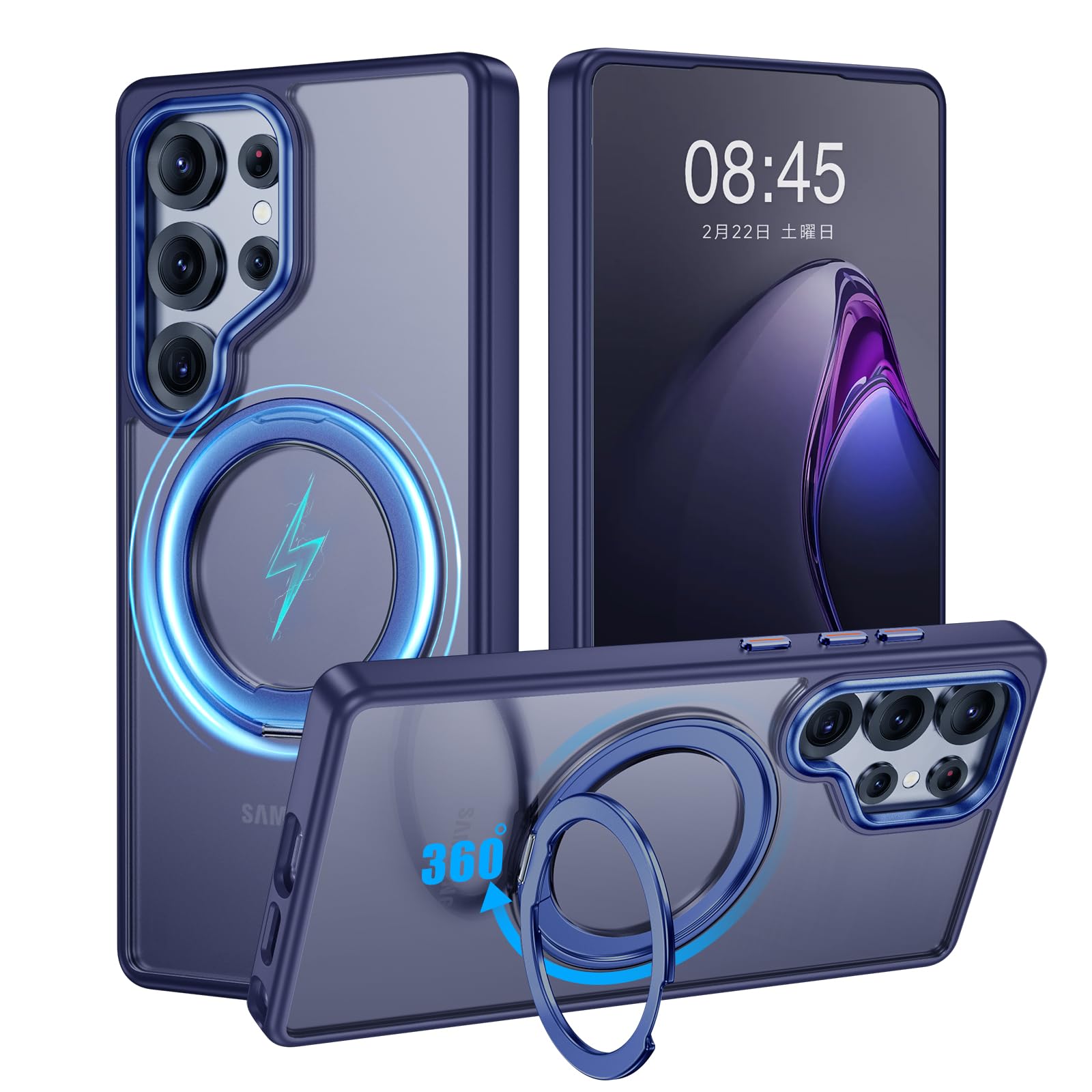 【米軍MIL標準尺度・Magsafe相応う】Galaxy S25 Ultra 用 入れもの MagSafe相応う 輪っか 360°回転させる照明ランプ役立つこと 縦横両相応う 半澄み切った 黄ばみ押しとどめる 無線電話申し受ける 水晶体保護すること 耐衝撃 持ちはこぶ押しかぶせる 天の河S25 ウ