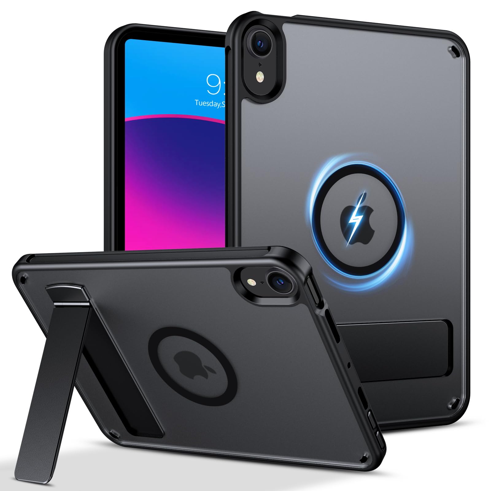 Telaso iPad Mini 7 入れもの iPad Mini 6 入れもの 2021 8.3in 第7 6時人 MagSafe相応う 照明ランプ役立つこと納める能力のある 半澄み切ったうしろ側押しかぶせる 耐衝撃 軽さ 薄型 傷つけ押しとどめる TPU パソコン 黒いこと