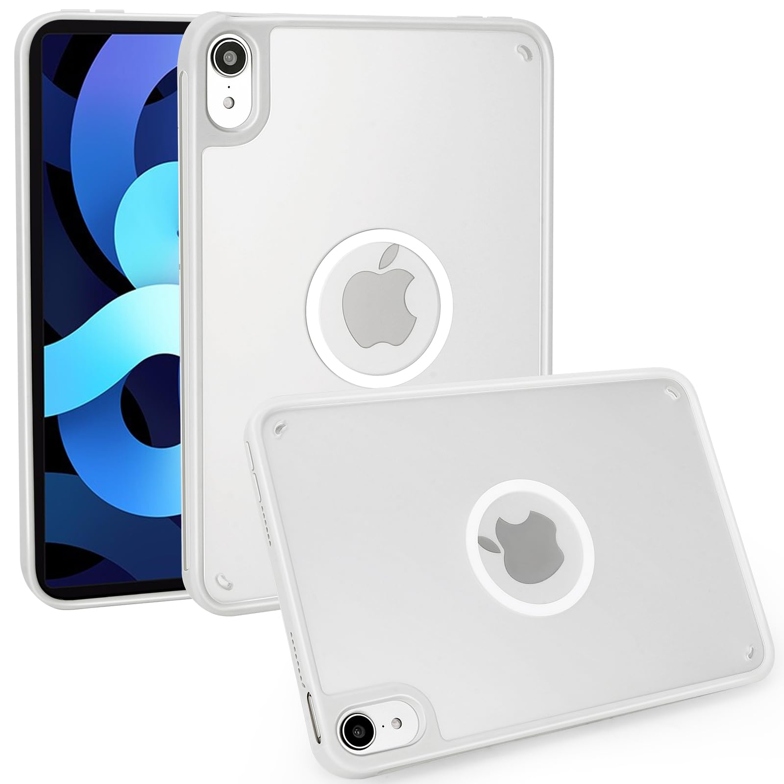 iPad mini7 ケースMagSafe対応 マグネット搭載 (A17 Pro、2024) iPad mini 第7/6世代ケース 8.3インチ 薄型軽量 耐衝撃 半透明マット感 耐黄変 指紋防止 ハイブリッドケース ハード背面とソフトフレーム