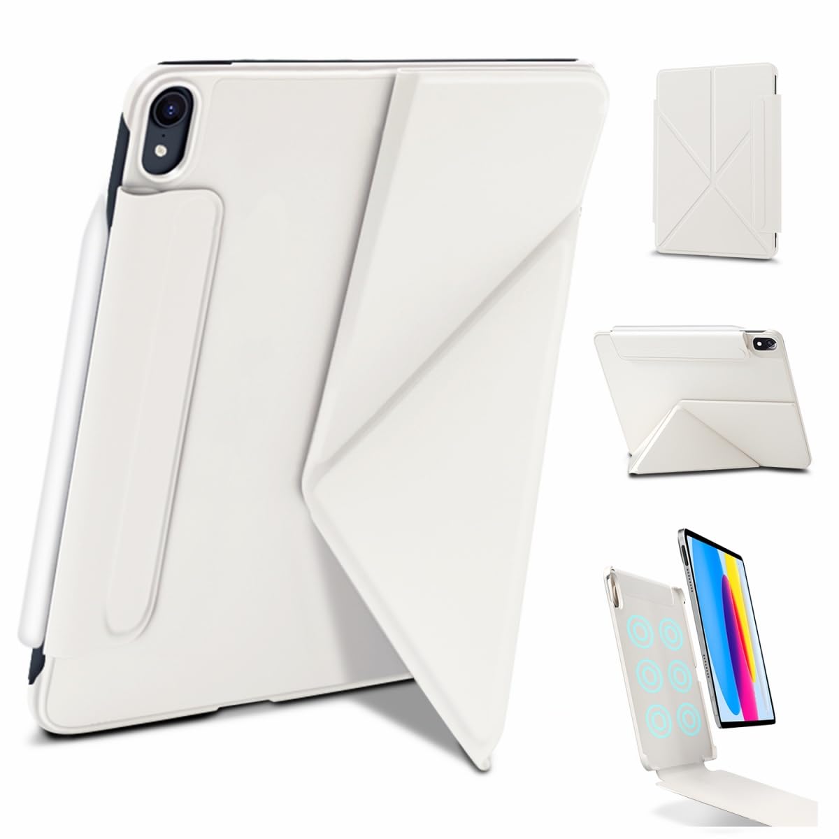 【2025年新登場&マグネット吸着】Wonzir iPad 第11世代 A16 ケース(11インチ 2025) / 第10世代 (10.9インチ 2022) ケース 磁気吸着式 エッジ全面保護 耐衝撃 超薄軽量 折りたたみスタンド 横/縦置き・角
