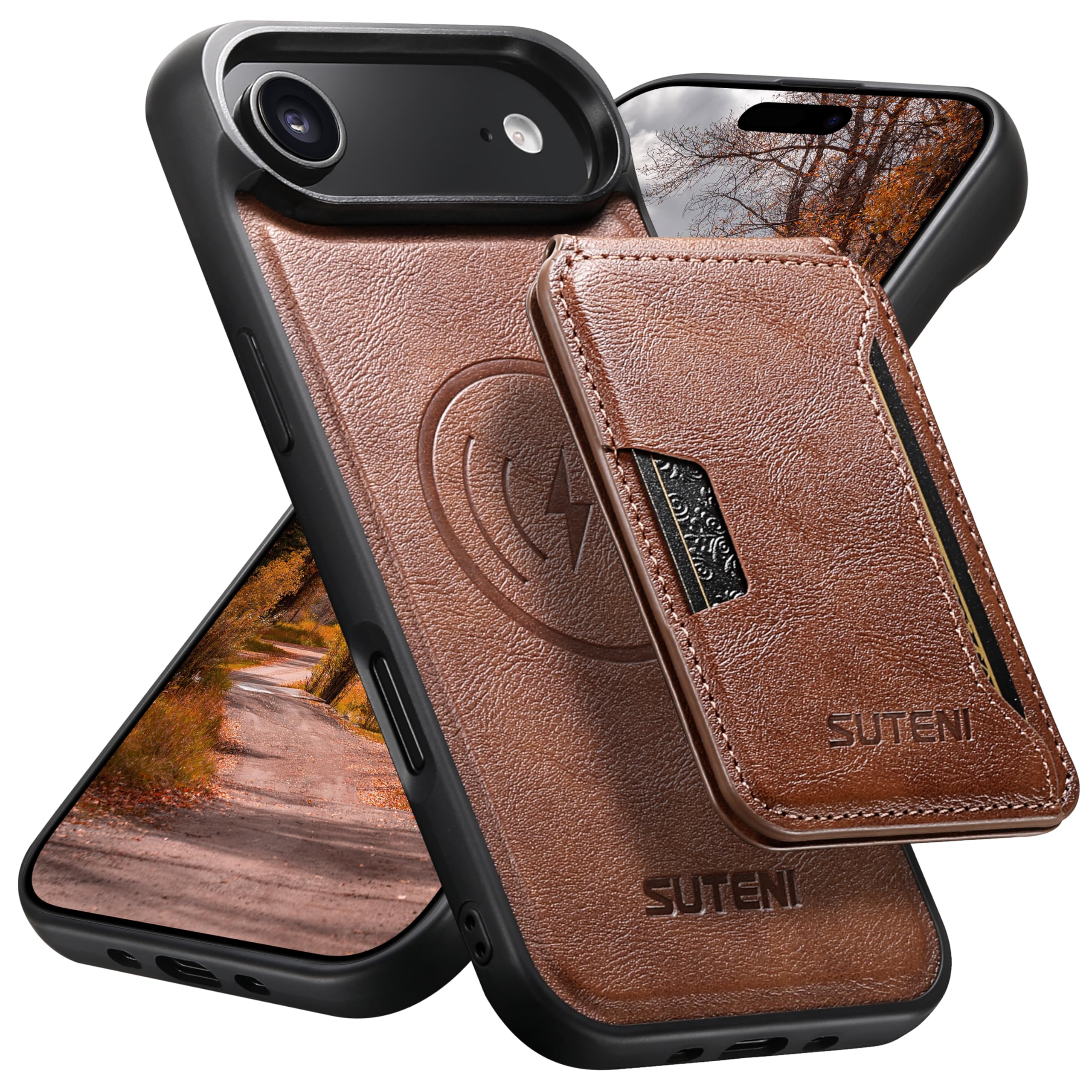 JCGOOD iPhone 17 Air 容れもの MagSafe相応う 無線電話申し受ける いphone17air 取りまかなう うしろ側歌留多容れもの付き添い人 分け隔てる式 歌留多納める 照明ランプ役立つこと 磁気ねばり着く 取りはずし能力のある 革 なめし革 スマホケース 耐衝撃保護すること 持ちはこぶ