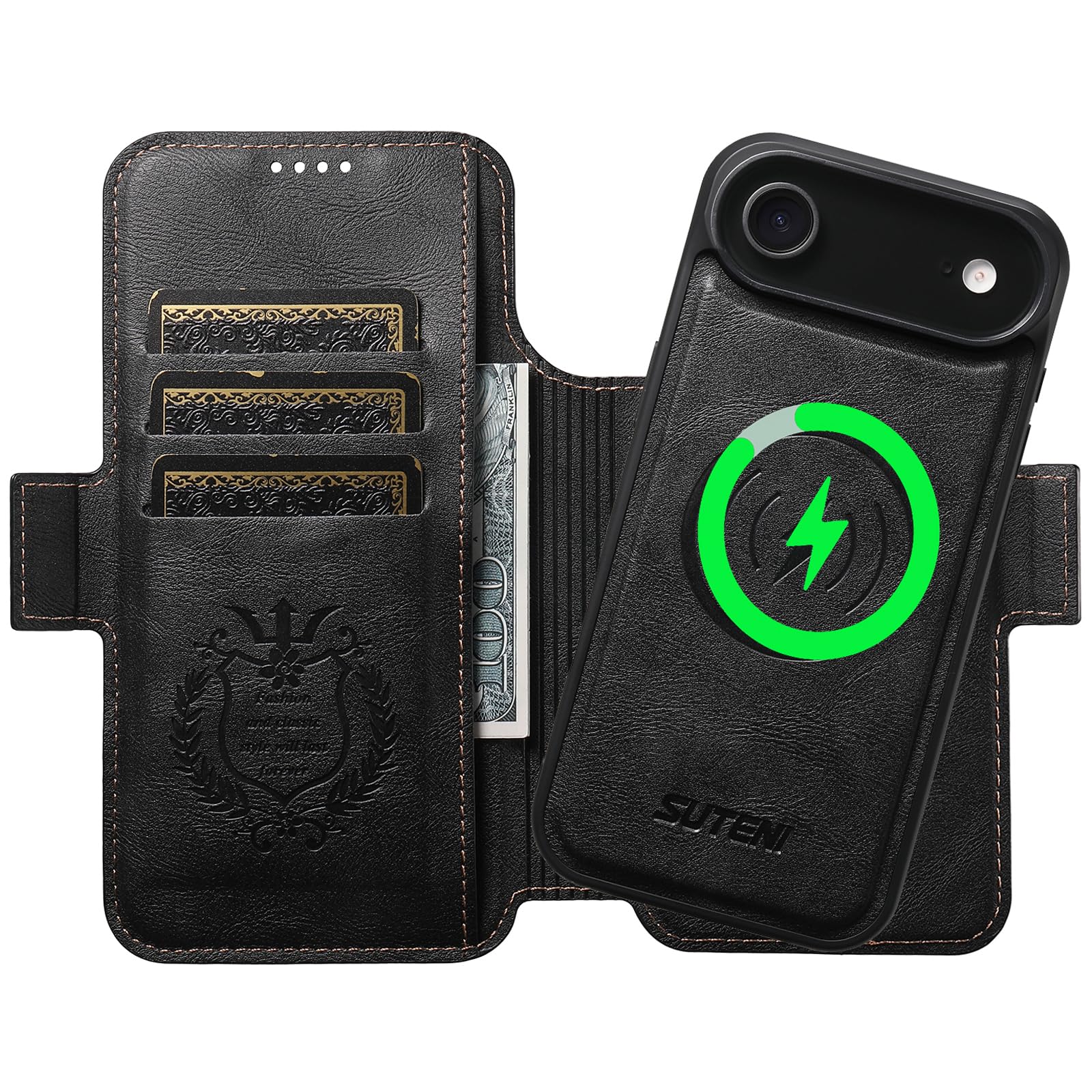 JCGOOD iPhone 17 Air 容れもの 万覚え帳型 引きはなつ式 2インチ1 取りはらい能力のある MagSafe相応う いphone17air 容れもの 万覚え帳 磁気着脱式 歌留多納める マグセーフ 無線電話申し受ける相応う アイフォン17air 容れもの 照明ランプ役立つこと 銭入れ一