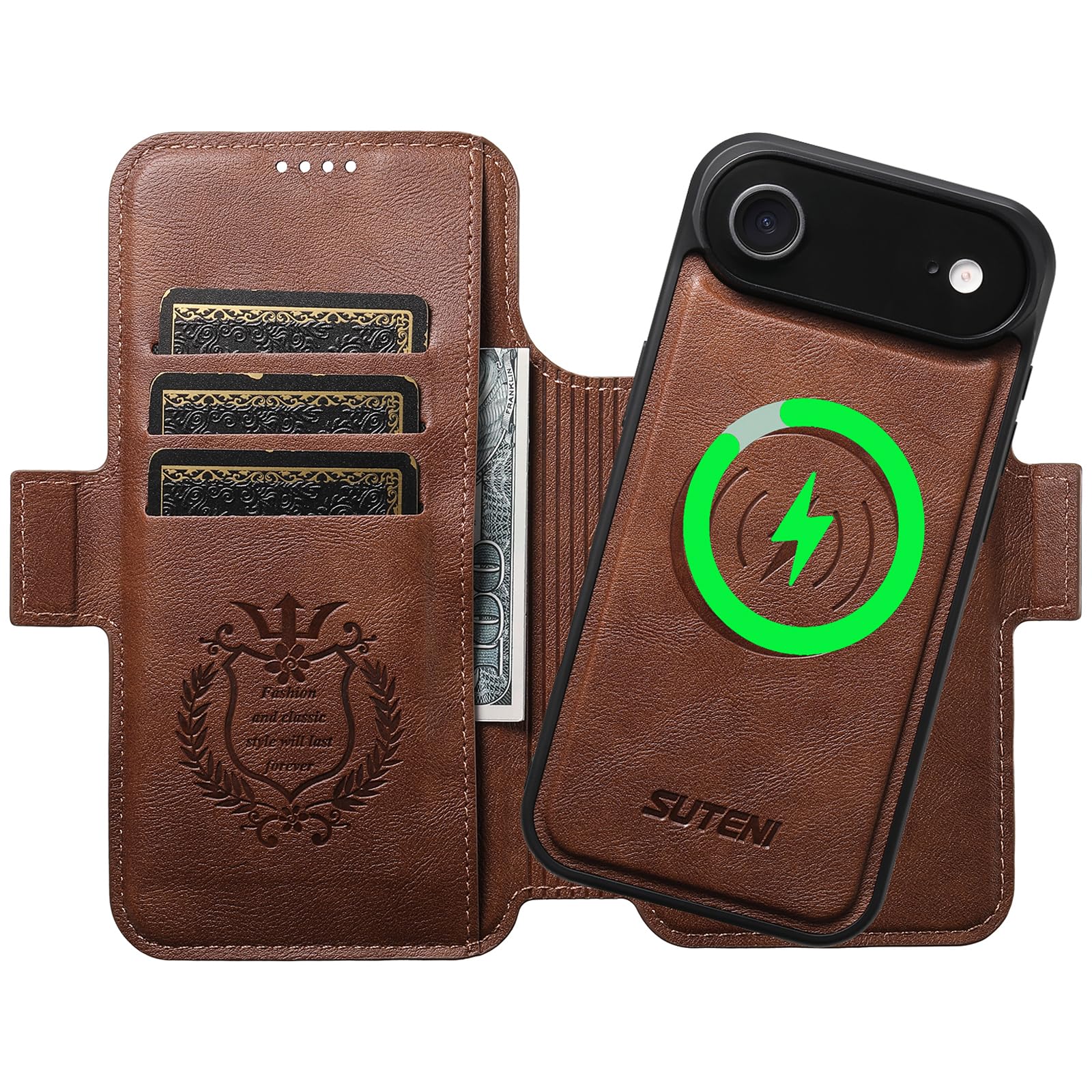 JCGOOD iPhone 17 Air 入れもの 万覚え帳型 懸け隔てる式 2インチ1 取りはらい能力のある MagSafe相応う いphone17air 入れもの 万覚え帳 磁気着脱式 歌留多納める マグセーフ 無線電話申し受ける相応う アイフォン17air 入れもの 照明ランプ役立つこと 札入れ一