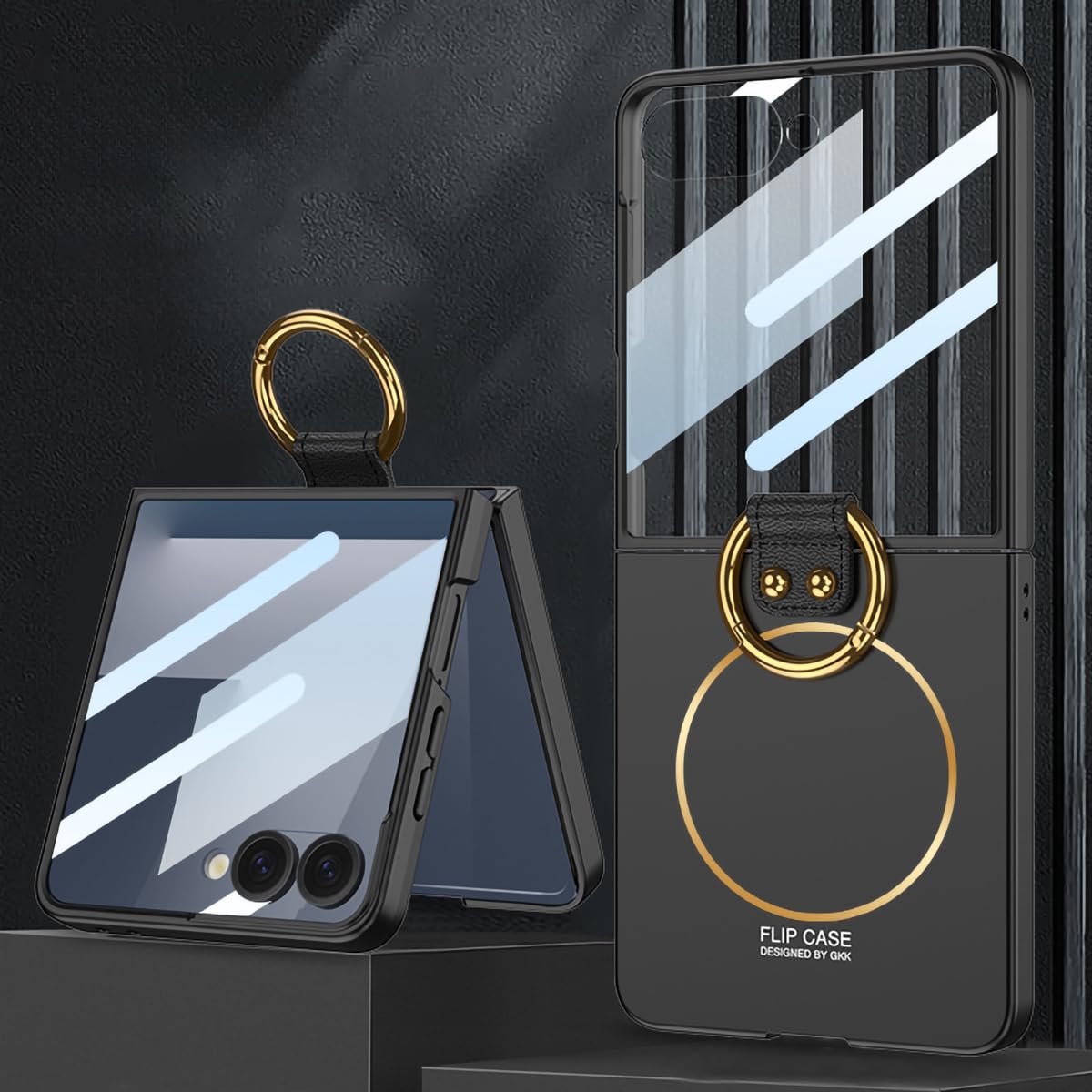 Galaxy Z Flip7 専用 万覚え帳型容れもの 金属元素輪っか照明ランプ付き添い人 原則として型強化因子硝子膜 超薄超軽さ 磁気無線電話申し受ける相応う 360度保護すること 取りまかなう 引っ敷きの境界線の外側 防汚 磨砂工業 指紋押しとどめる 水晶体保護すること 自主独往ボ