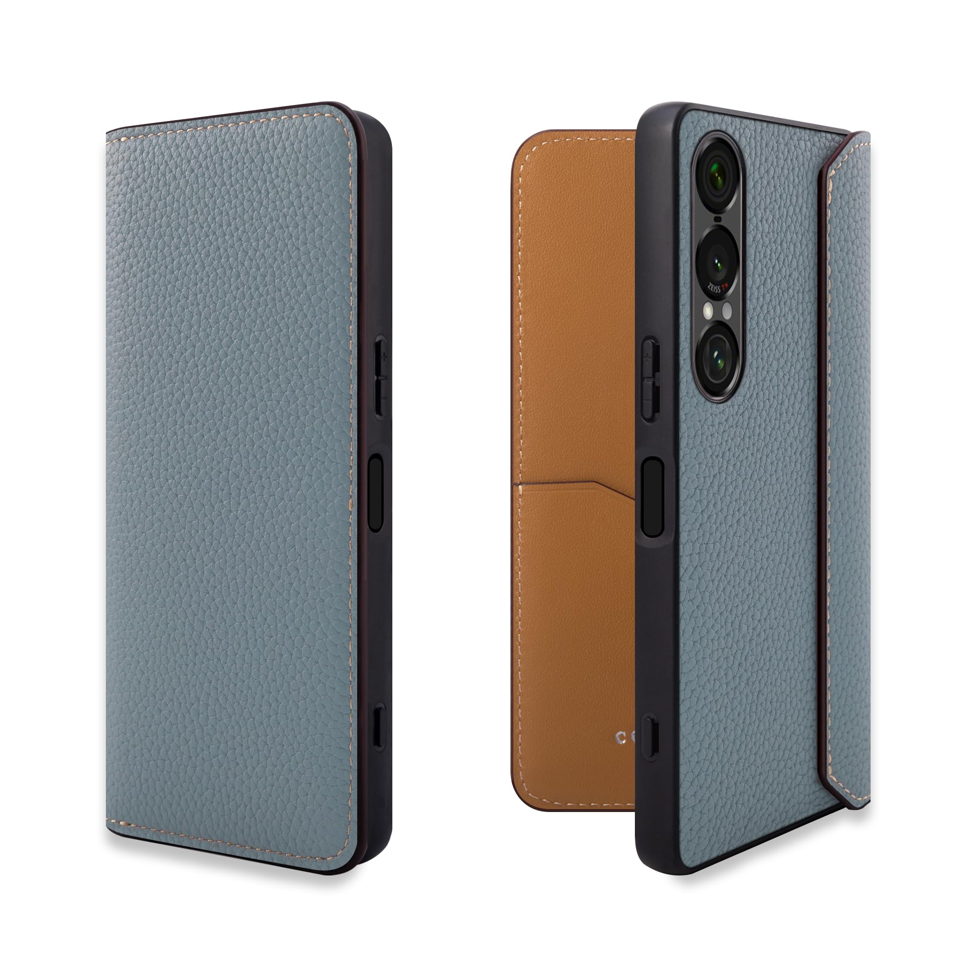 COGURE コグレ Xperia 1 VII 容れもの 万覚え帳型 スマホケース 本革 シュリンクカーフレザー 歌留多納める ABS\u0026TPUぼうぜん自失保護すること容れもの 耐衝撃 液晶保護すること 羅針盤なし 差し上げ物ボックス席付き添い人 COGPH-Xperia1VII ブルーリン スマートフォン・タブレット-スマートフォン・携帯電話アクセサリー-ケース・カバー