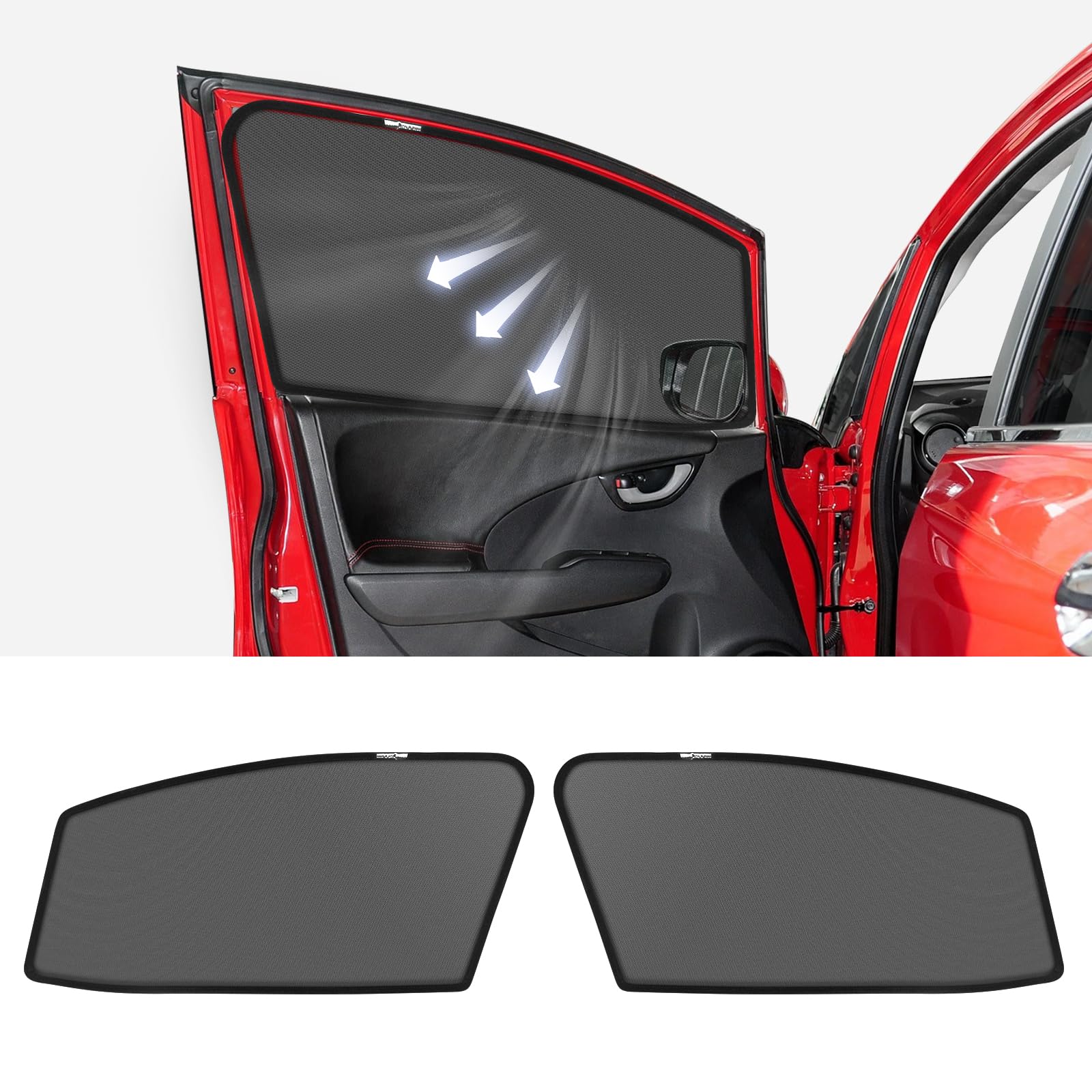 フィット GK3/4/5/6型 GP5/6 専用 メッシュカーテン 車種専用 サンシェード fit GK系 サイド用 遮光カーテン 遮光 日除け 日焼け防止 UVカット メッシュサンシェード マグネット式 日差し 虫よけ ｜WES STORE