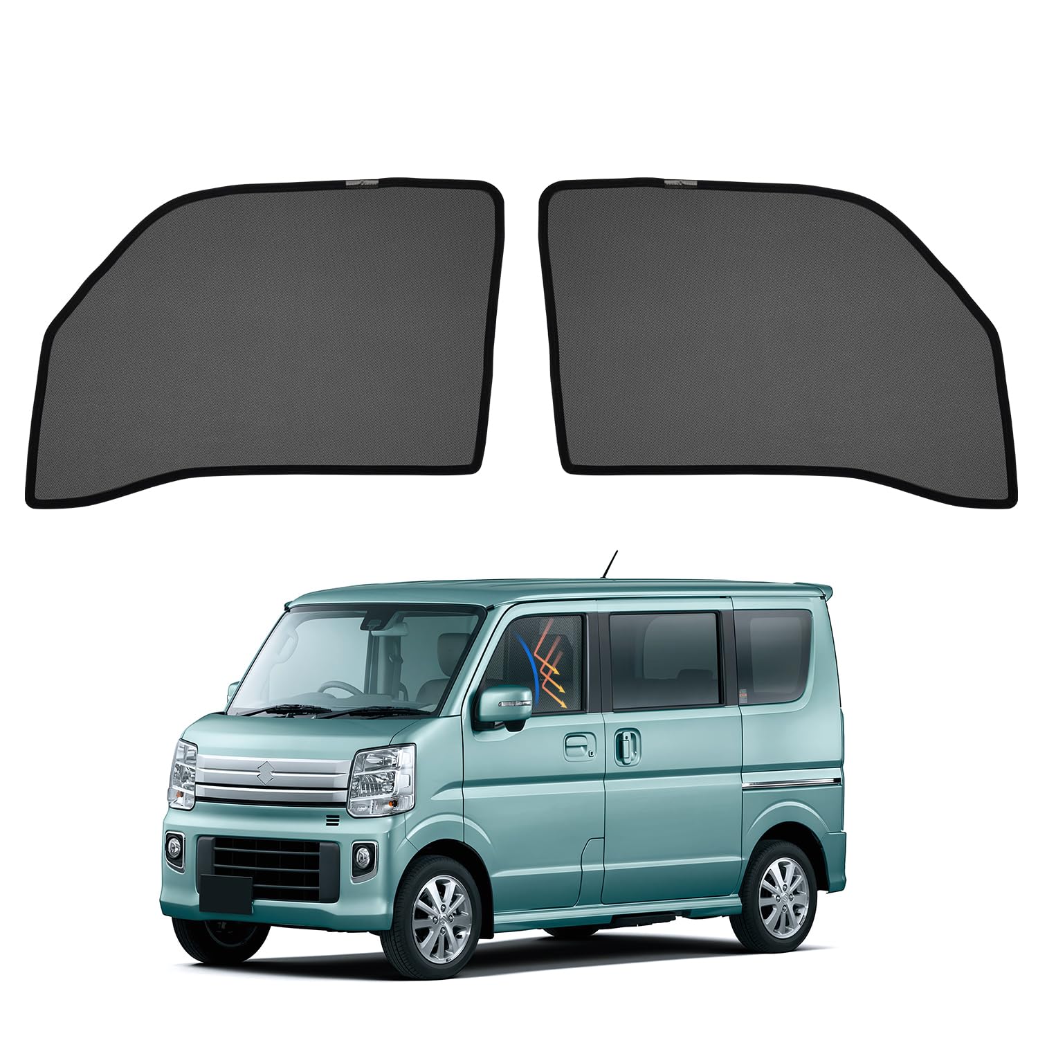 Cartist スズキ エブリイワゴン da17W エブリイ da17V メッシュカーテン 遮光カーテン サンシェード カーシェード every WAGON 2015.2~現行 換気 UVカット マグネット式 簡単着脱 遮光 断熱 インテリア
