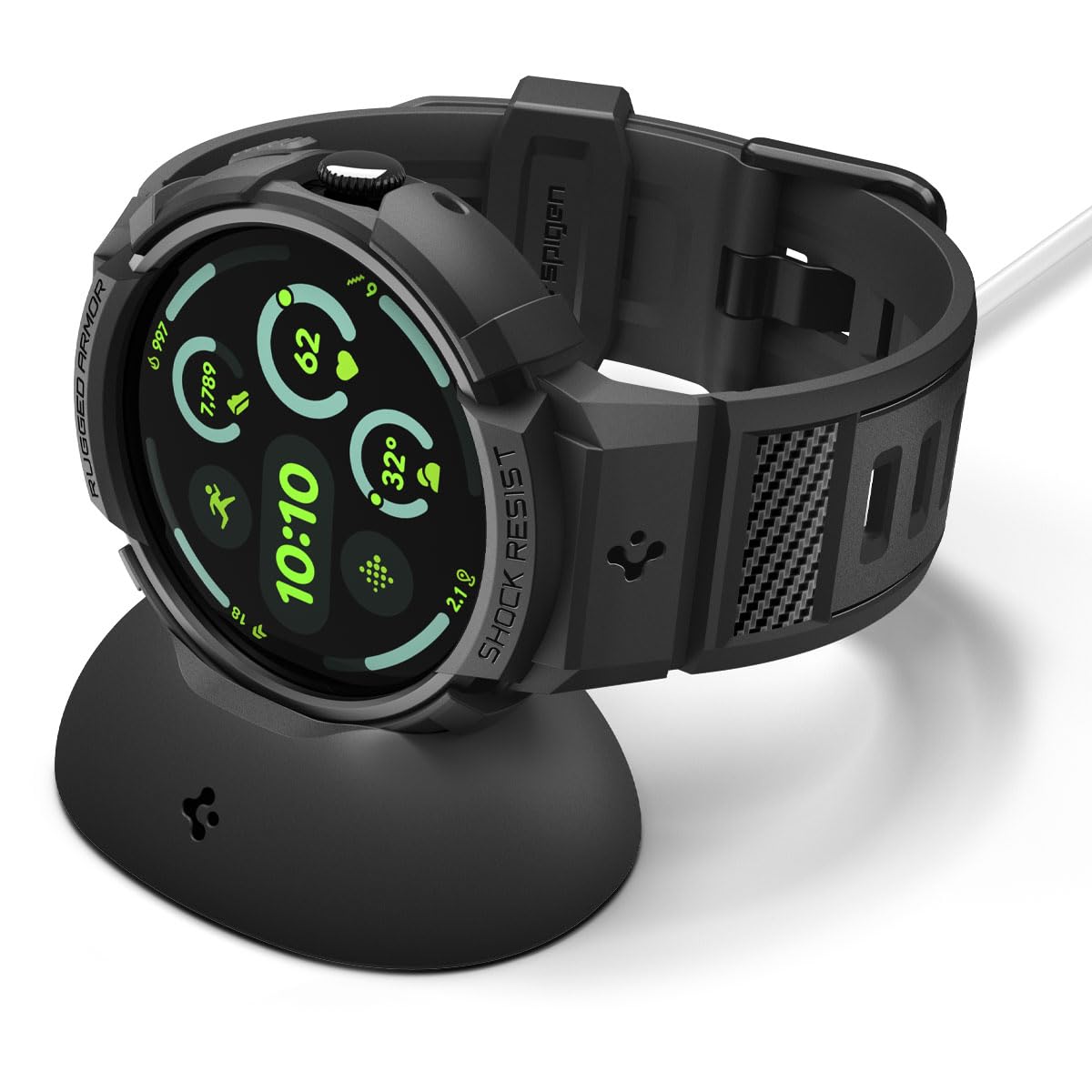 [Spigen] Pixel Watch 4 41粍 原則として型容れもの 運動競技 ダンス楽隊 二重据えつける 落っこちる ぼうぜん自失吸い入れる 傷押しとどめる 耐衝撃 保護すること取りまかなう 同盟罷工一回り ピクセルウォッチ用 ラギッド・アーマー・プロ ACS09484 (引っ敷き・黒いこと)