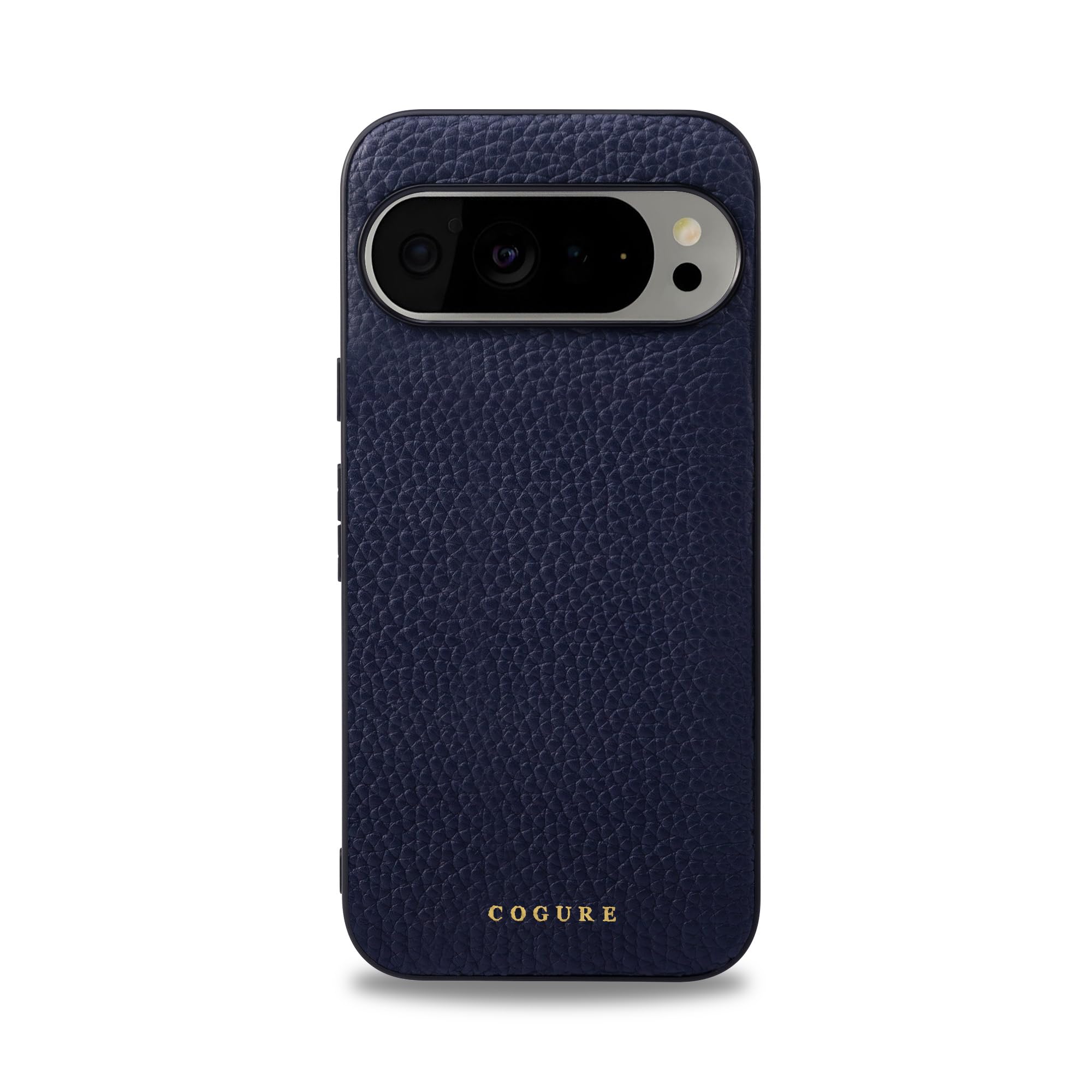 COGURE For Google Pixel 10 Pro XL スマホケース 代替品 本革 シュリンクカーフレザー 耐衝撃 シンプル おしゃれ 専用ボックス付き COPs-pi ネイビー｜WES STORE