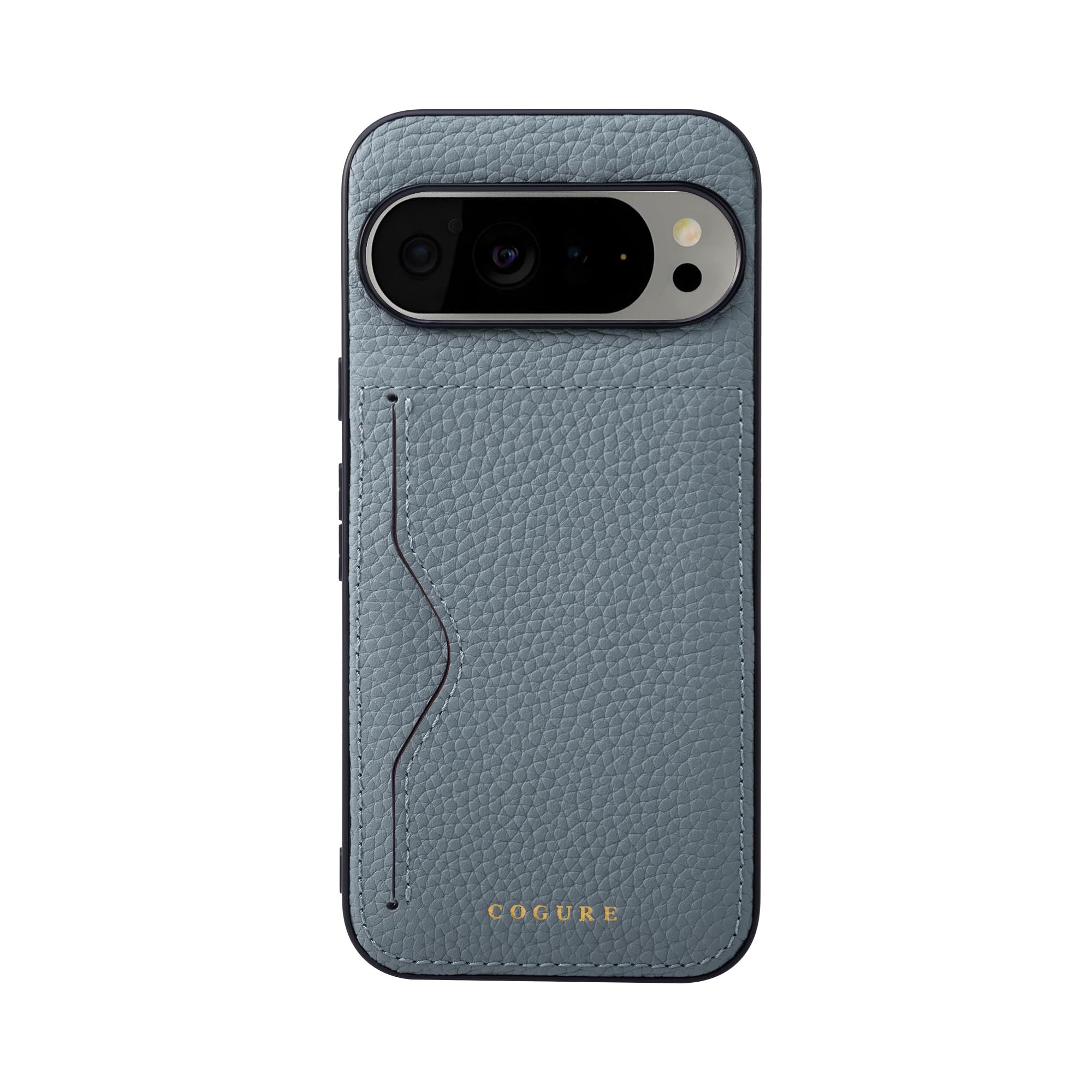 COGURE For Google Pixel 10 Pro XL スマホケース 代替品 本革 シュリンクカーフレザー カード入れ 耐衝撃 シンプル おしゃれ 専用ボックス付き COPC1-pi ブルーリン|WES STORE