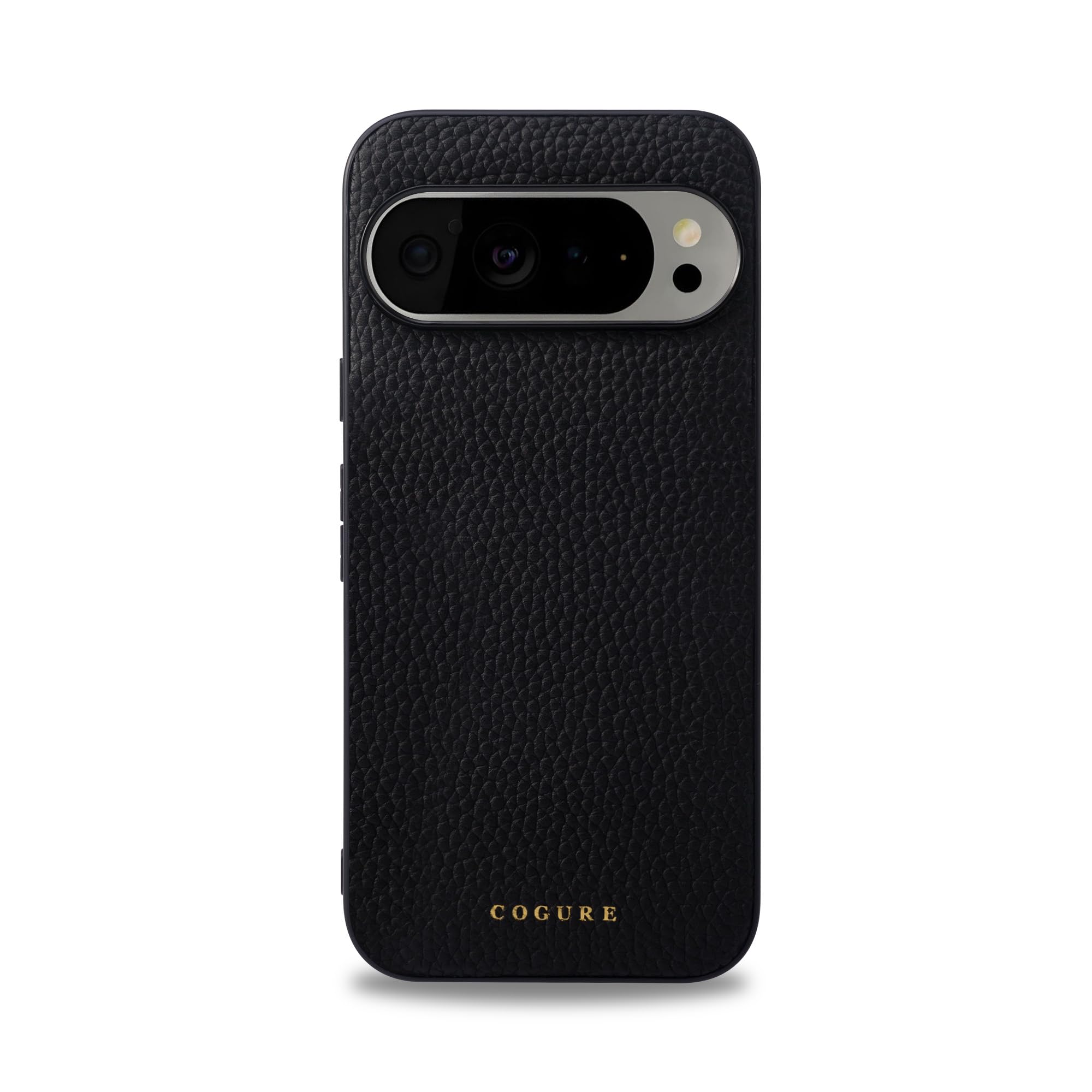 COGURE For Google Pixel 10 / 10 Pro スマホケース 代替品 本革 シュリンクカーフレザー 耐衝撃 シンプル おしゃれ 専用ボックス付き COPs-pi ブラック｜WES STORE