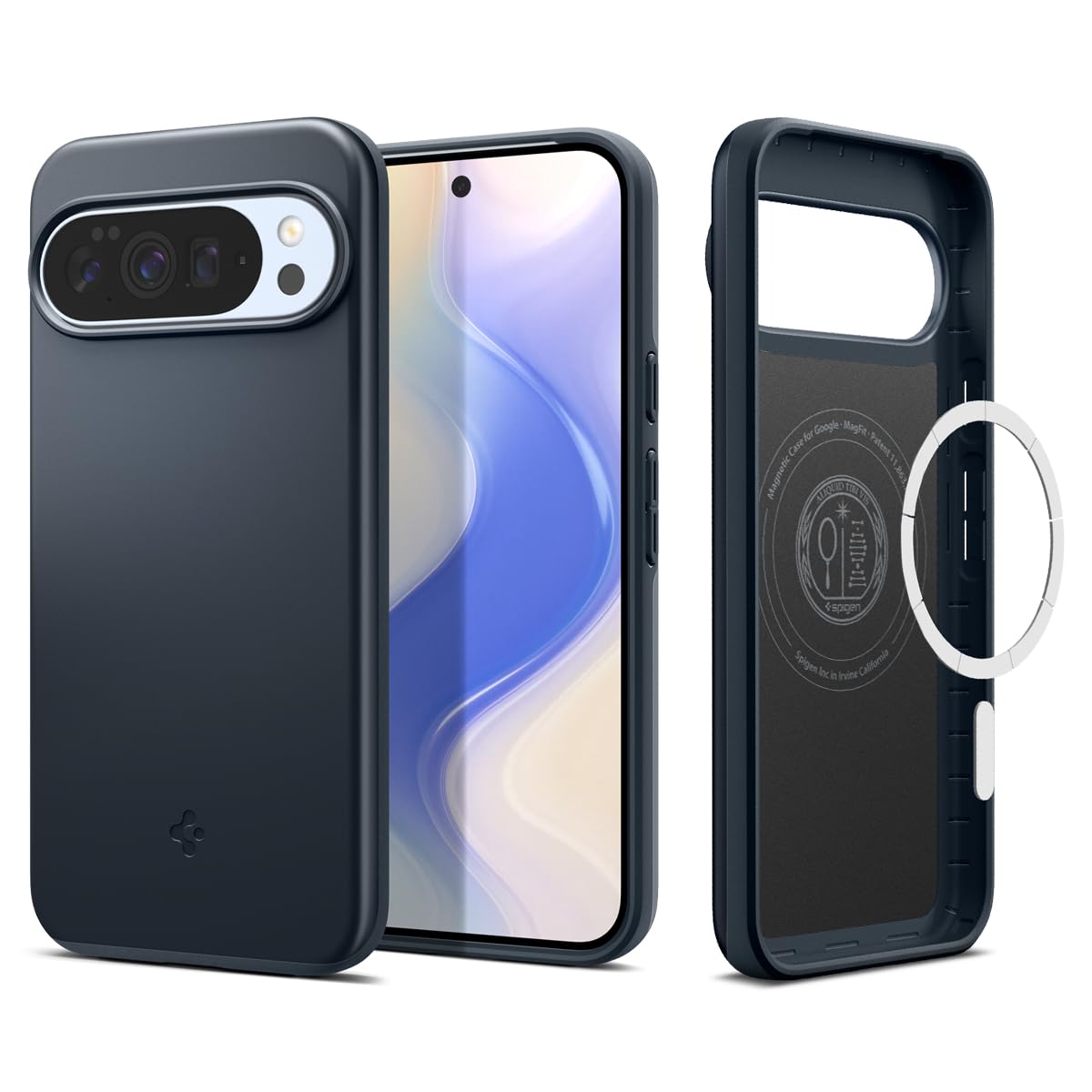 Spigen Pixel 10 Pro XL ケース 薄型 軽量 マット 耐衝撃 MagSafe対応 米軍MIL規格 シンフィット・マグフィット ACS09723 (メタル・スレート)