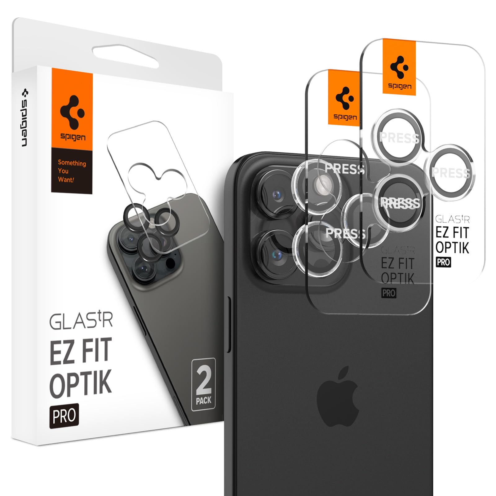 Spigen iPhone 17 Pro / 17 Pro Max 写真機保護すること写真フィルム iPhone 16 Pro / 16 Pro Max 相応う 薄墨色色 9H硬度強化因子硝子 水晶体プロテクター ２枚入 AGL10125 Optik Pro Gray