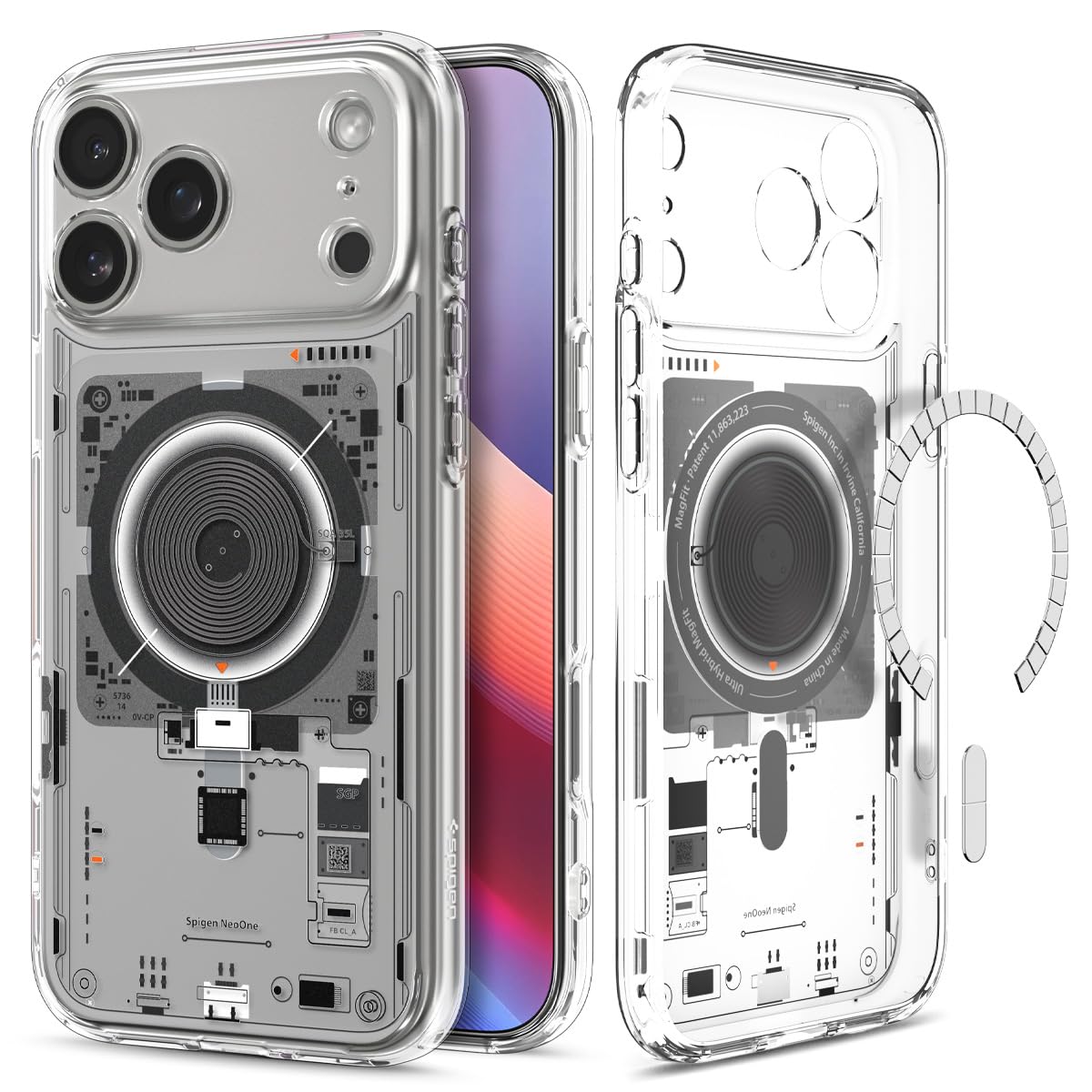 Spigen 【創業18年の技術力】 iPhone 17 Pro MagSafe対応 クリア ストラップホール 米軍MIL規格 ウルトラ・ハイブリッド・マグフィット (ネオ・ワン) ACS10074