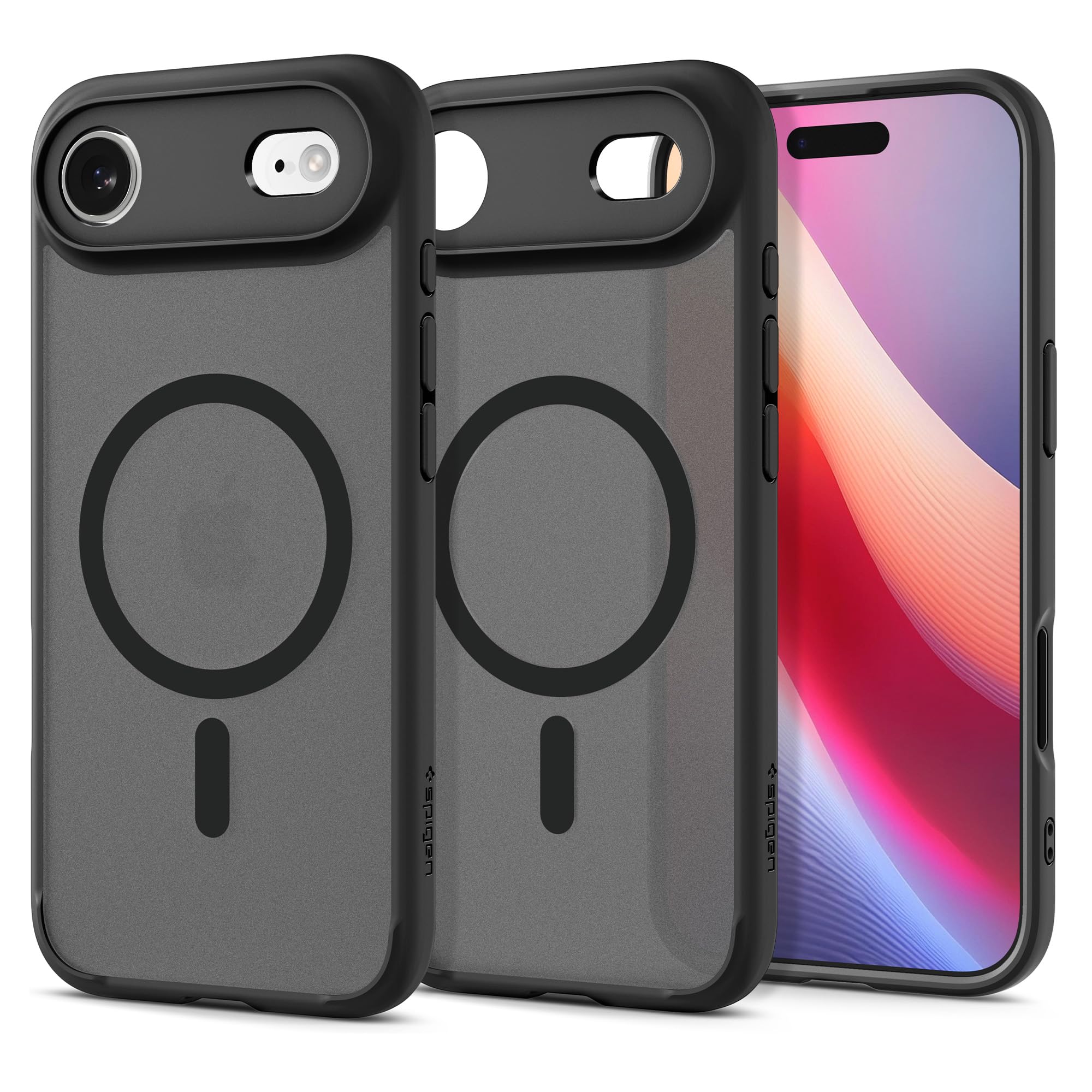 Spigen 【打ち立てる18年の科学技術力】iPhone Air MagSafe相応う 半澄み切った 指紋押しとどめる ストラップホール 米軍MIL標準尺度 ウルトラ・ハイブリッド・マグフィット (フロスト・ブラック) ACS10054