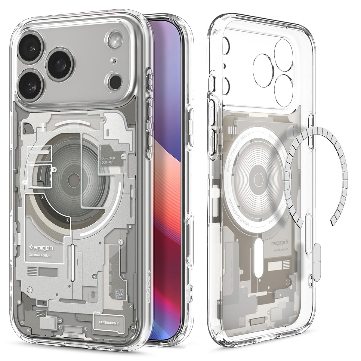 Spigen 【創業18年の技術力】 iPhone 17 Pro Max MagSafe対応 クリア ストラップホール 米軍MIL規格 ウルトラ・ハイブリッド・マグフィット (ゼロ・ワン・ナチュラル・チタニウム) ACS10041