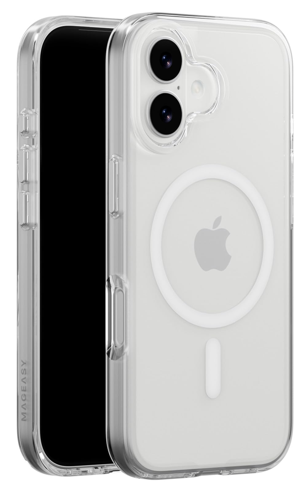 【MagEasy】 iPhone 17 対応 ケース クリア MagSafe 対応 耐衝撃 MIL規格 スマホケース 黄ばみ 防止 マグセーフ 頑丈 携帯ケース [ iPhone17 アイフォン17 対応 case ] Bright M トランスパレント/ホワイト