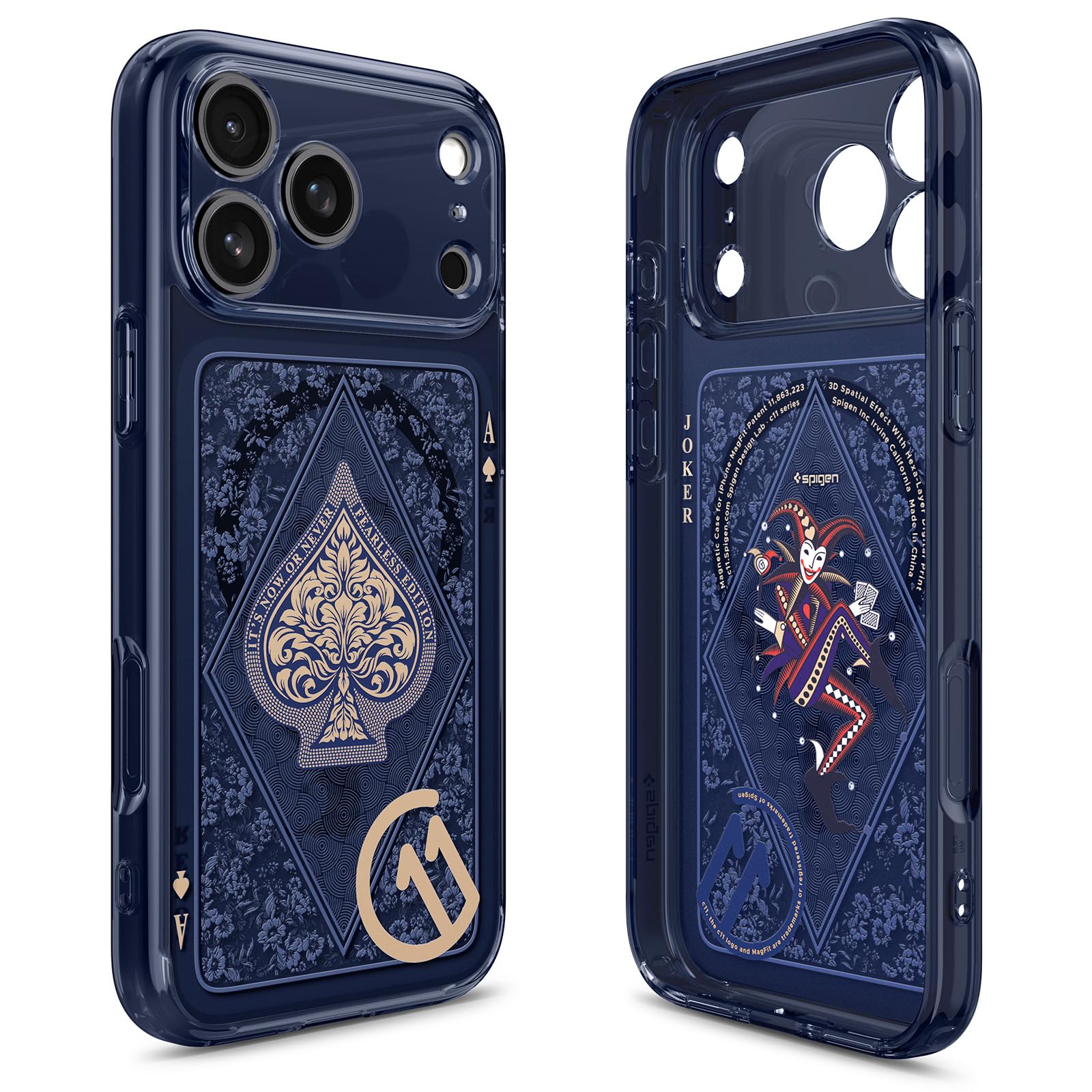 Spigen 【c11 シリーズ Fearless エディション】 iPhone 17 Pro Max MagSafe対応 立体的プリント ストラップホール 米軍MIL規格 ウルトラ・ハイブリッド・マグフィット (c11 フィアレス) ACS10409