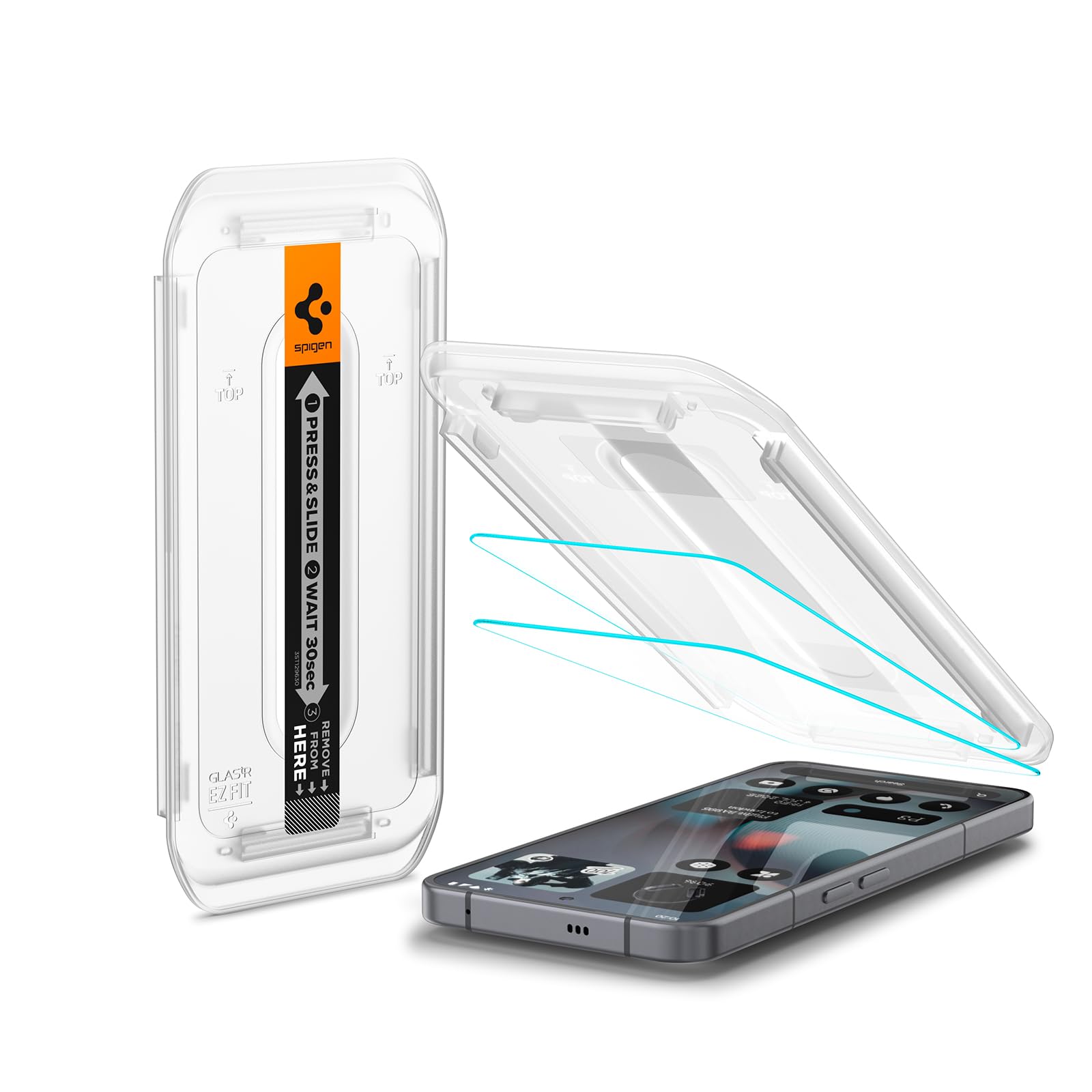 Spigen Nothing Phone 3 硝子写真フィルム 貼り後ばらい一揃いの道具付き添い人 9H強化因子硝子 2枚入 ナノ上塗り 飛散押しとどめる EZ Fit AGL10165