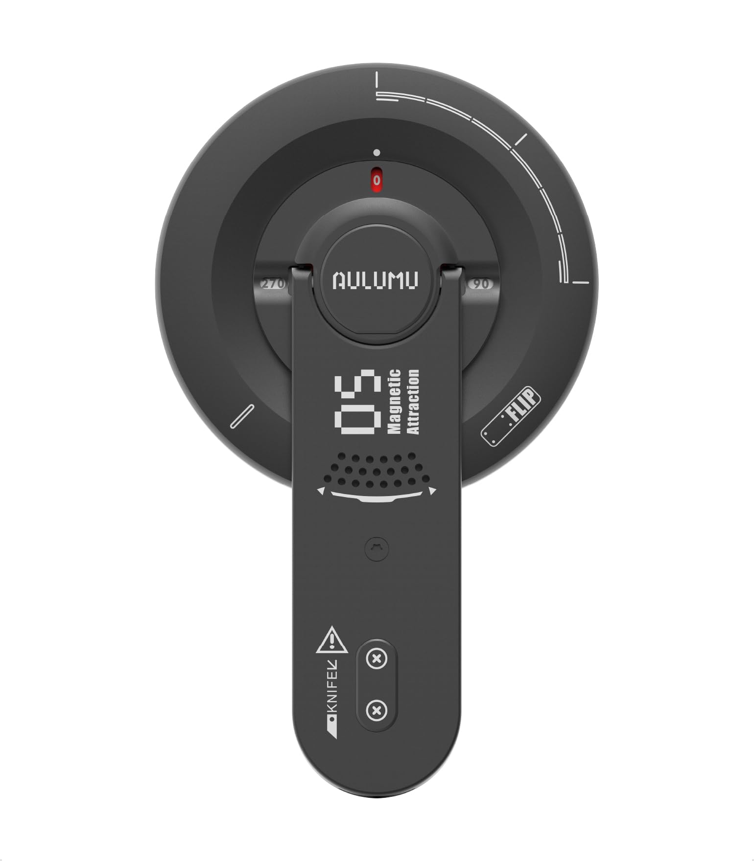 Aulumu G05 Air スマホスタンド｜Magsafe 照明ランプ｜回転させる角度合わせる能力のある・超軽さ軽銀アロイ製・超薄型目論む｜伸縮式開封金モール付き添い人 - 黒いこと