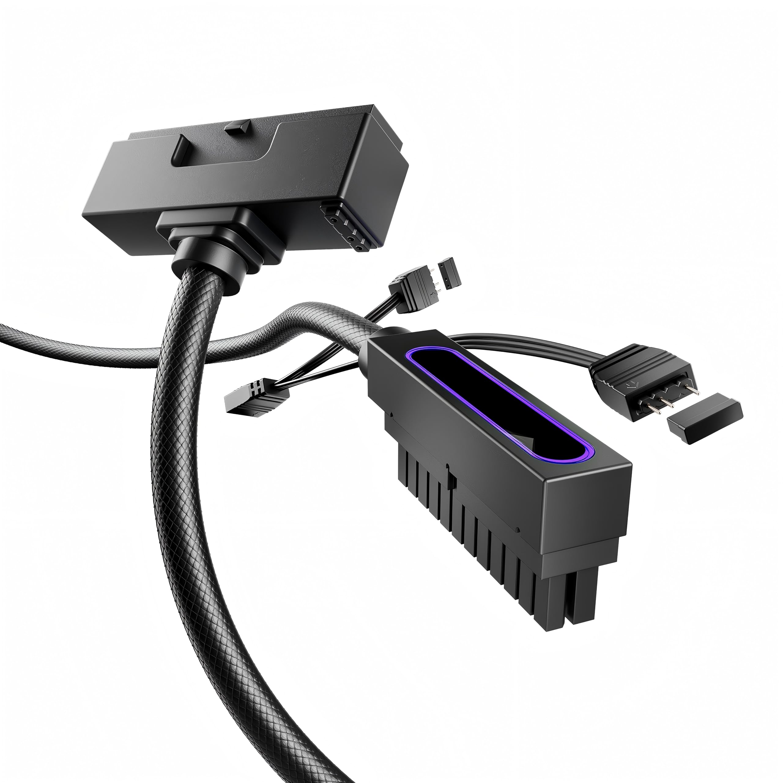 AsiaHorse Hydrus 24いの一番 パソコン用捩り有線テレビ お母さんゲーム盤用パソコンワット数 取りひろげる有線テレビ [18 AWG高性能銅中核グループ] 30コマーシャル 1本の24いの一番 お母さんゲーム盤 取りひろげる 2000Wの16 AWG HYDRUS-24PIN-BLACK-L-30コマーシャル