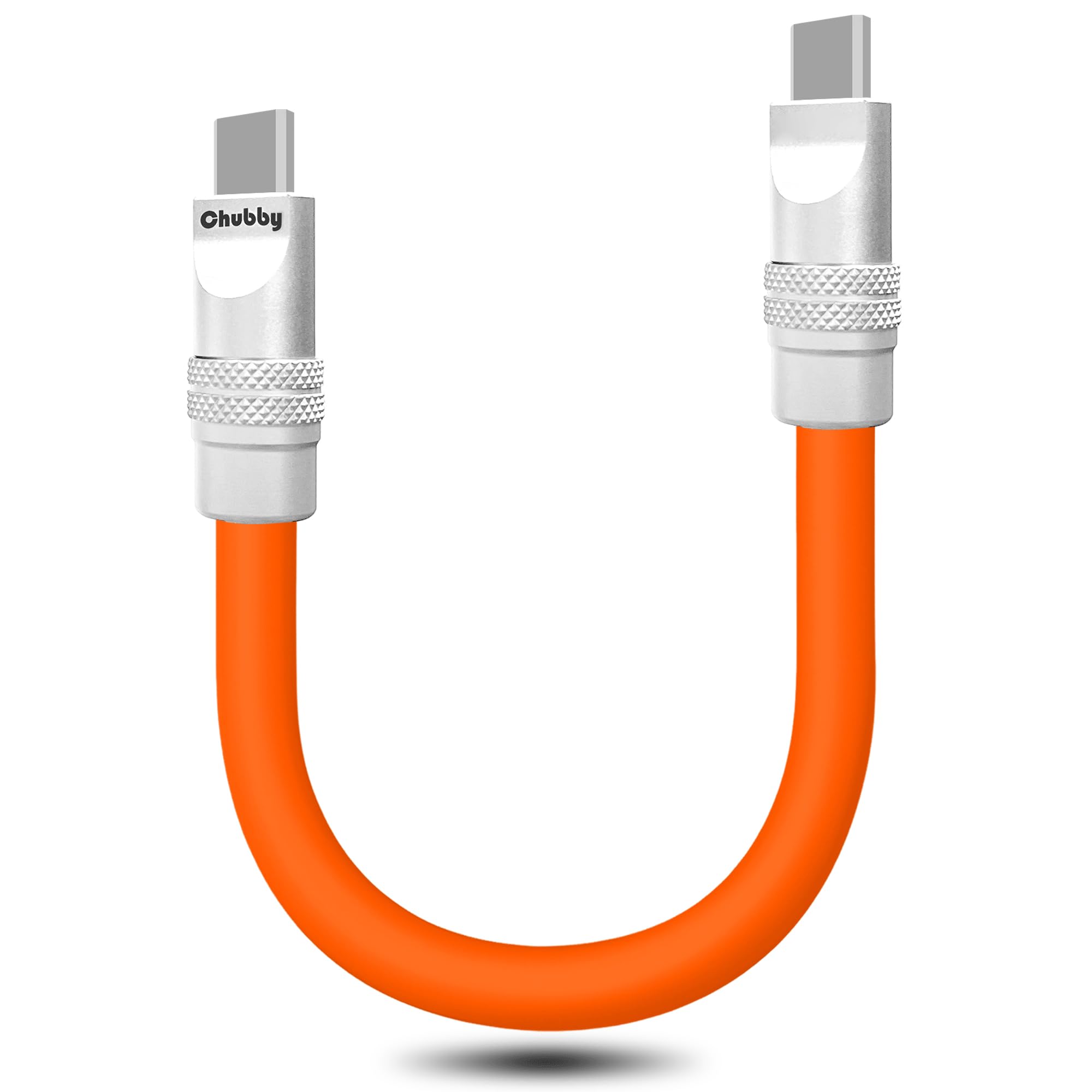 USB-C to USB-Cケーブル 短い 240W急速充電 ソフトシリコン製 高耐久性 Type-Cケーブル 高速データ転送コード（オレンジ、0.1m）