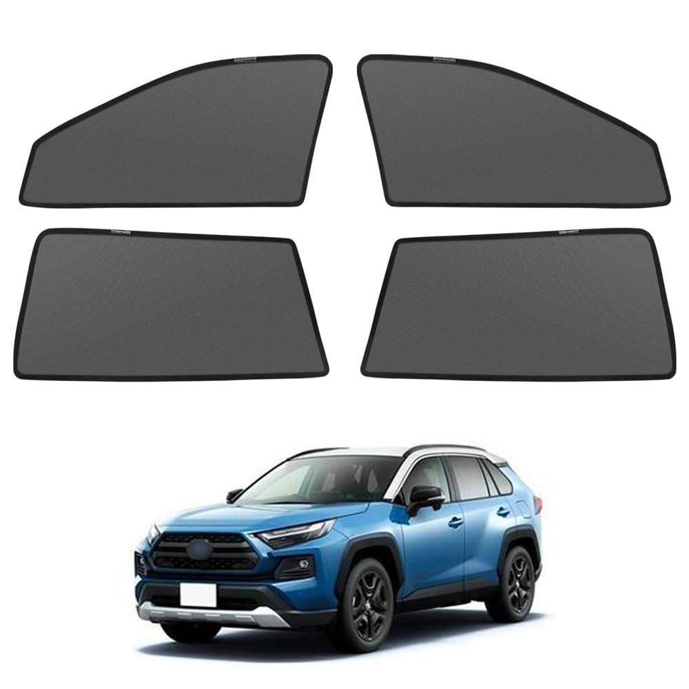 サンシェード 新型 RAV4 50系 対応 メッシュカーテン カーシェード マグネット式 遮光 換気 虫除けネット サイドバイザー トヨタ RAV4 MXAA5# AXAH5# 車種専用設計 サンシェード 折り畳み式 日除け