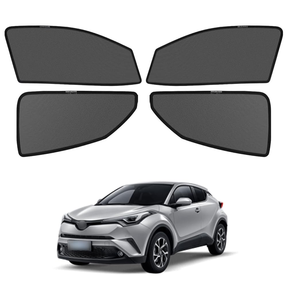 サンシェード 新型 C-HR 対応 メッシュカーテン カーシェード マグネット式 遮光 換気 虫除けネット サイドバイザー トヨタ C-HR NGX10/NGX50/ZYX11型 2016年12月-現行 車種専用設計 折り畳み式 日除