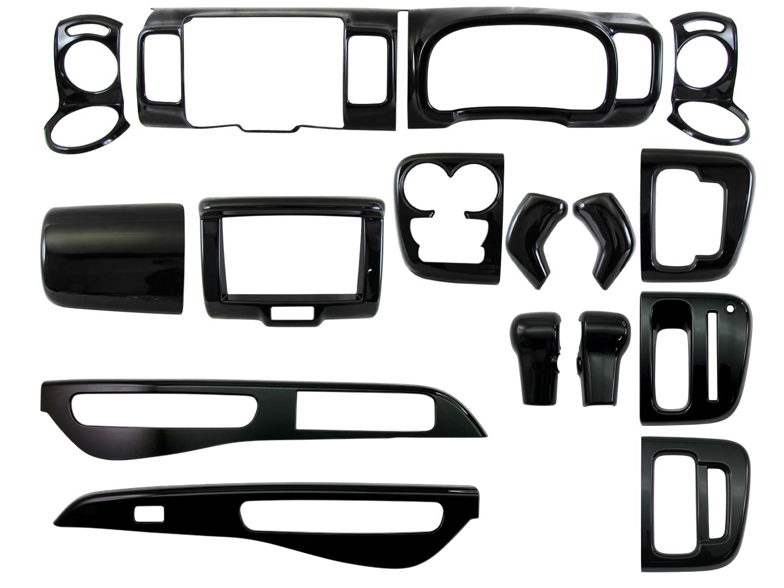 BRIGHTZ エブリイバン DA17V インテリアパネルセット 16PC ピアノブラック 2DINナビ 【 WOOD－PAN－167 】 DA17 DA A17 17 エブリイ バン エブリィバン エブリィ エブリーバン エブリー