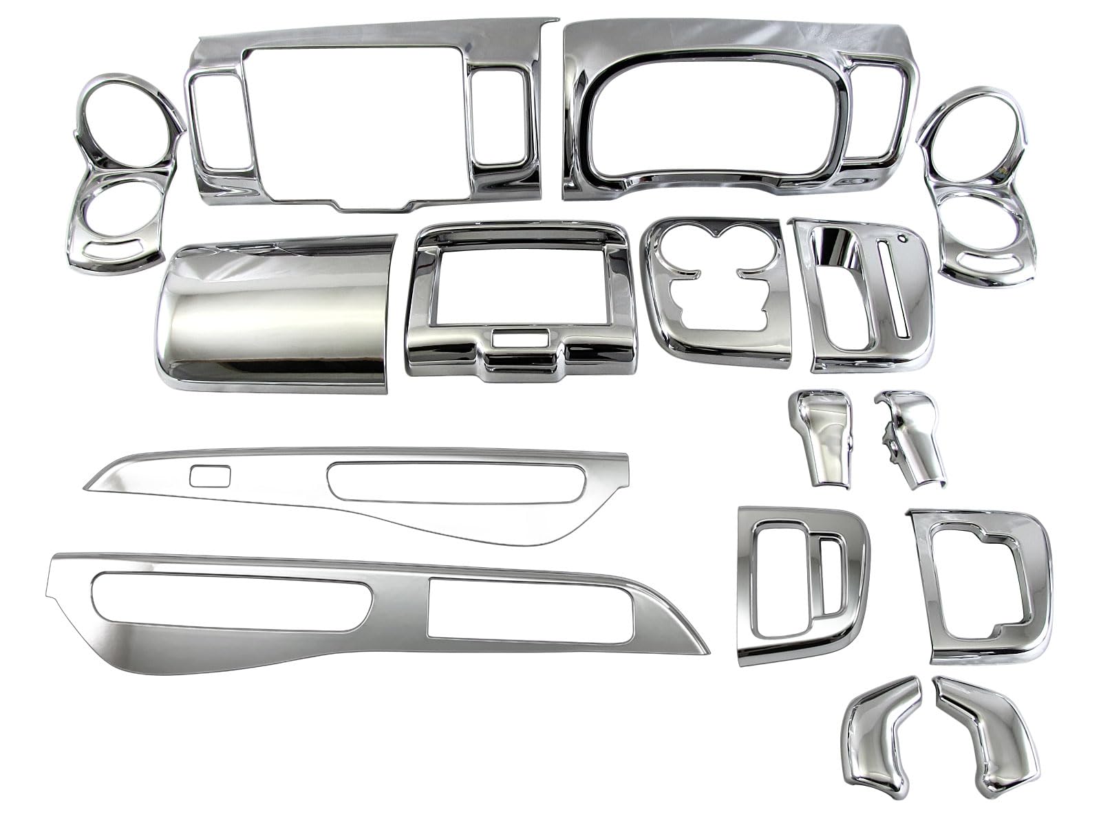 BRIGHTZ スクラムバン DG17V メッキインテリアパネルセット 16PC 1DINオーディオパネル用 【 WOOD−PAN−158 】 DG17 DG G17 17 スクラム バン|WES STORE