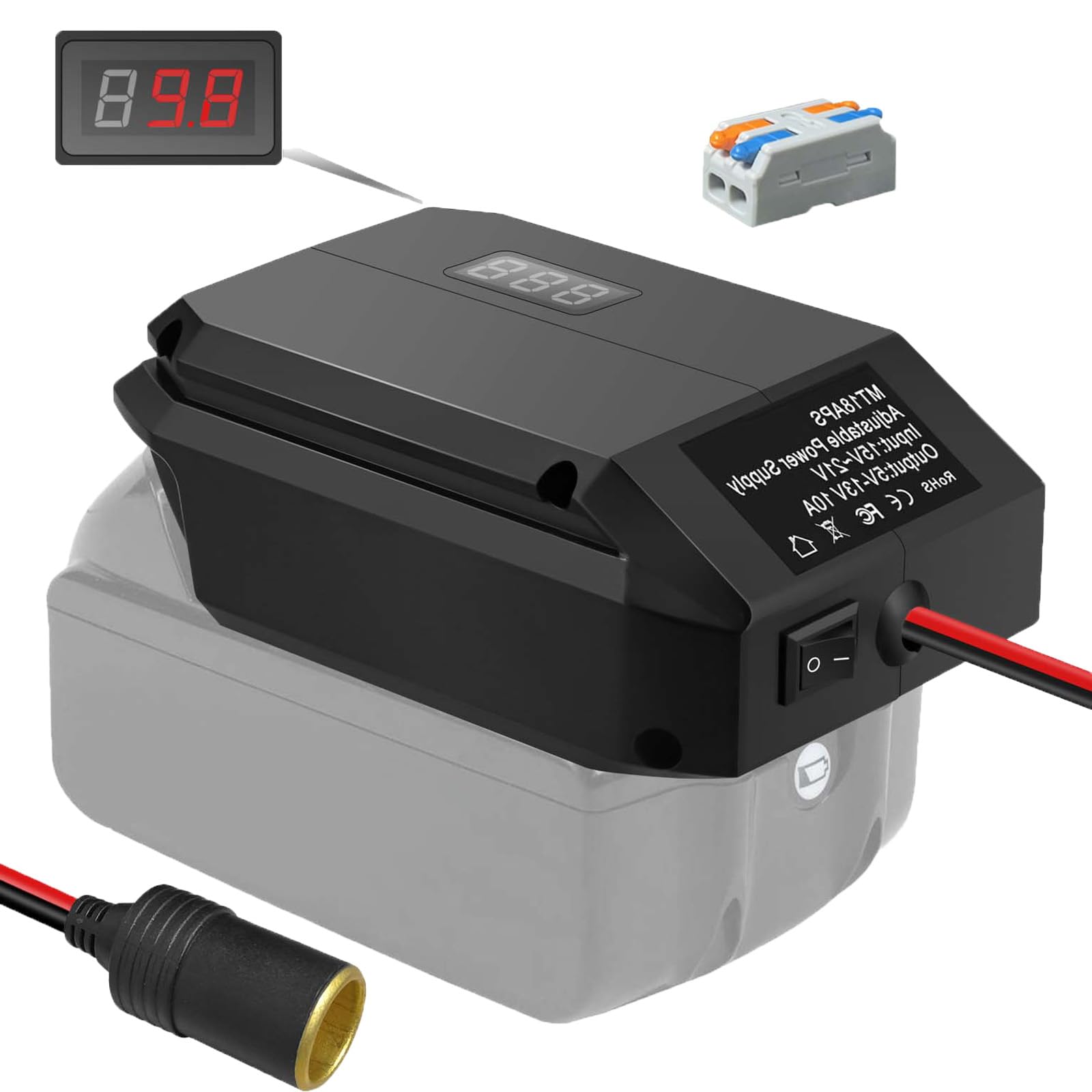 降圧変換器 ワット数車輪 乾電池アダプタ マキタ18V→12V相応うDC12V降圧コンバーターレギュレーター 電動物の具申し受ける用 周遊 アウトドア冒険向け