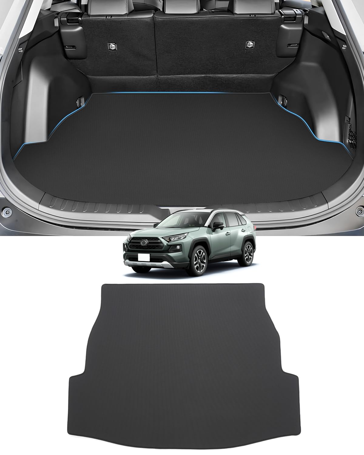 Mixsuper 新型 RAV4 50系 ラゲッジマット 2Dトランクマット RAV4 ラゲッジトレイ カーゴマット 2019年4月~ パーツ 防水マット PVC滑り止め素材 巻け収納 耐摩擦 耐汚れ 抗菌性 車種専用 装着簡単 純|WES STORE