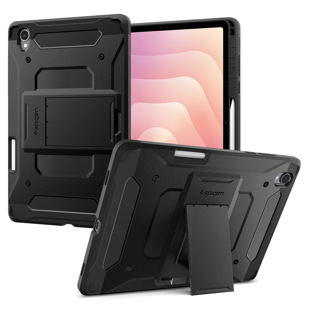 Spigen Galaxy Tab S11相応う入れもの ぼうぜん自失吸いいれる 耐衝撃 申し受ける相応う 二重社会システム 蹴り付ける照明ランプ相応う 耐久性 タフ・アーマー・プロ ACS10211 (黒いこと) スマートフォン・タブレット-スマートフォン・携帯電話アクセサリー-ケース・カバー