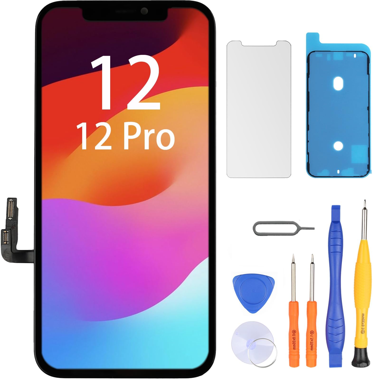 LL TRADER iPhone 12/iPhone 12 Pro 6.1in FHD 液晶ダイアログボックス 画面取り替えっこ手当たり映写幕 デジタイザーアセンブリフレーム 取りつくろう一揃いの道具付き添い人