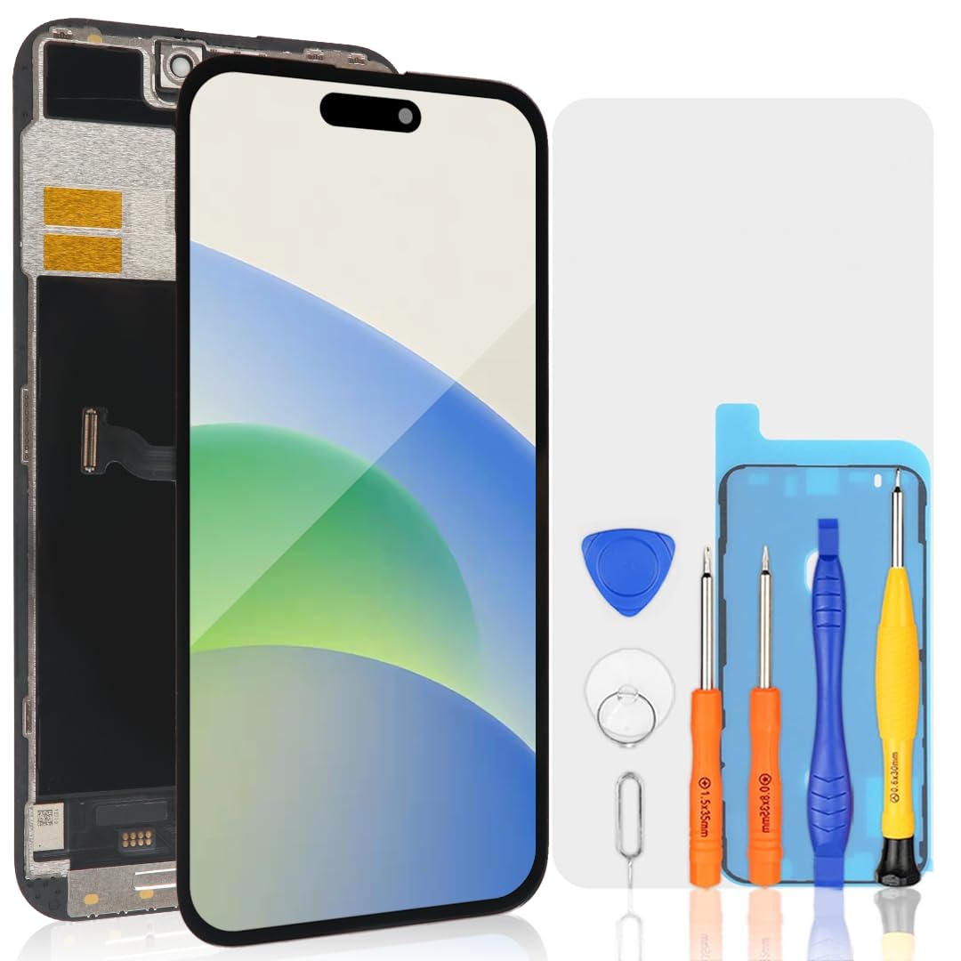 bokman iPhone 14 Pro Max 液晶ダイアログボックス FHD画面取りつくろう 取り替えっこ 取りつくろう一揃いの道具+防御すること写真フィルム+雨合羽消印付き添い人