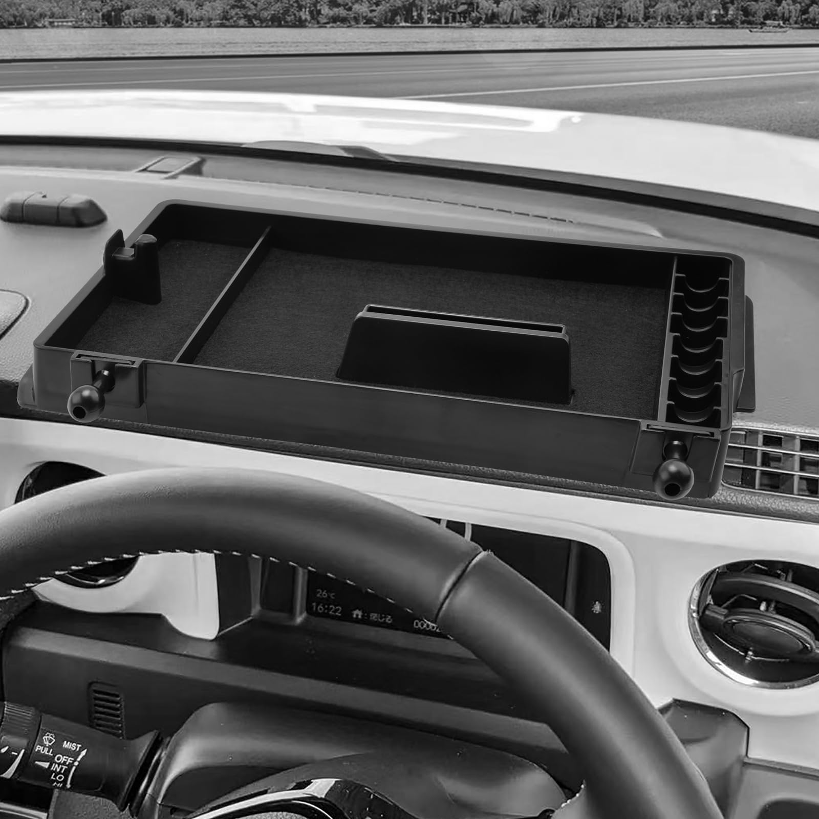 SHAOHAO ホンダ N-BOX 3代目 JF5/6型（2023.10～現行）専用 ダッシュボード後方収納トレイ 車内収納ボックス スマホスタンド変換アダプター付き 小物入れ 滑り止め付き 装着簡単 多機能 車内空間 7,934円