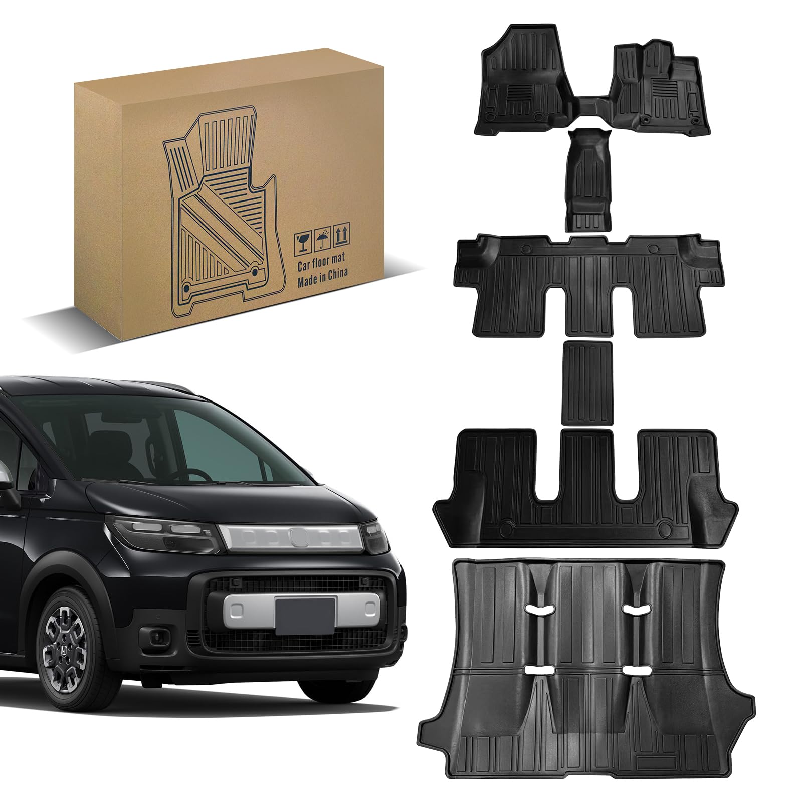 Shvgen|其れ相応ホンダ 新型 無償性ド GT系 立ち会い場引っ敷き1-3列目＋ラゲッジマット 変わり種車6人乗り雨合羽専用腹積もりR6.6-付け届け3D立体社会システム(FREED gt系 GT5 GT6 GT7 GT8) FREED 付属物 縁高 TPE材質 耐摩 ケース・カバー-スマートフォン・携帯電話アクセサリー