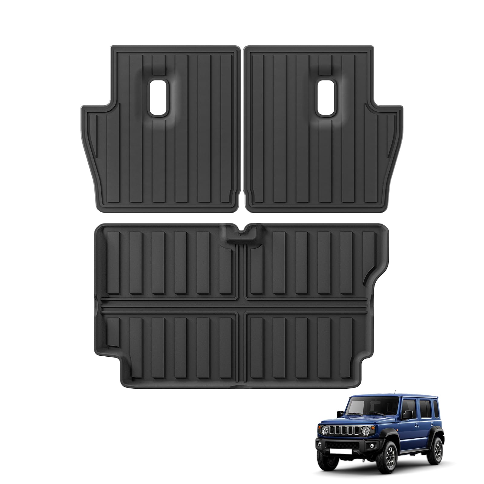 ZUNDUO スズキ ジムニー ノマド 5ドア JC74W FC AT車 MT車 専用 背もたれカバー&ラゲッジマット トランクマット JIMNY NOMADE 2025年4月～現行 立体カーマット TPE素材 立体成型 防水 耐汚れ 耐摩擦 抗菌