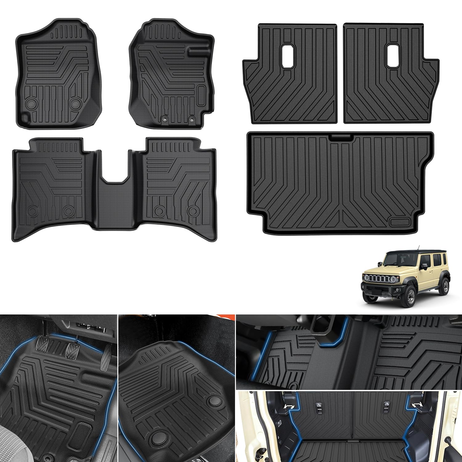 Virauto スズキ 新型 ジムニー ノマド JC74W MT車 3D 立ち会い場引っ敷き ラゲッジマット フルセット 2025年4月～ 5部屋の入り口 専用 鉄道車両引っ敷き 痛いところ引っ敷き ブート引っ敷き TPE 上滑り御仕舞い 雨合羽 キズ\u0026汚れた状態押しとどめる 耐摩 スマートフォン・タブレット-スマートフォン・携帯電話アクセサリー-ケース・カバー