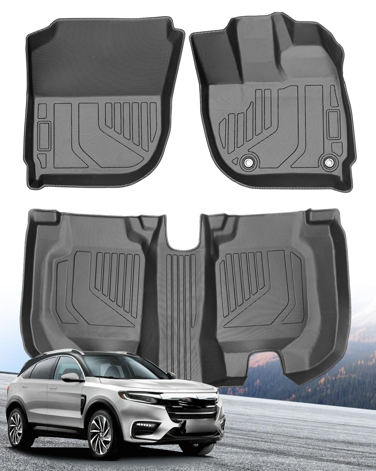 Hawjog ホンダ ヴェゼル 初代 RU系 RU1 / RU2 / RU3 / RU4 専用設計 フロアマット 3D立体カーマット 防水仕様 TPE素材 滑り止め 汚れ防止 抗菌加工 RSグレード対応 VEZEL/HR-V 2013年12月～2021年モデル カス