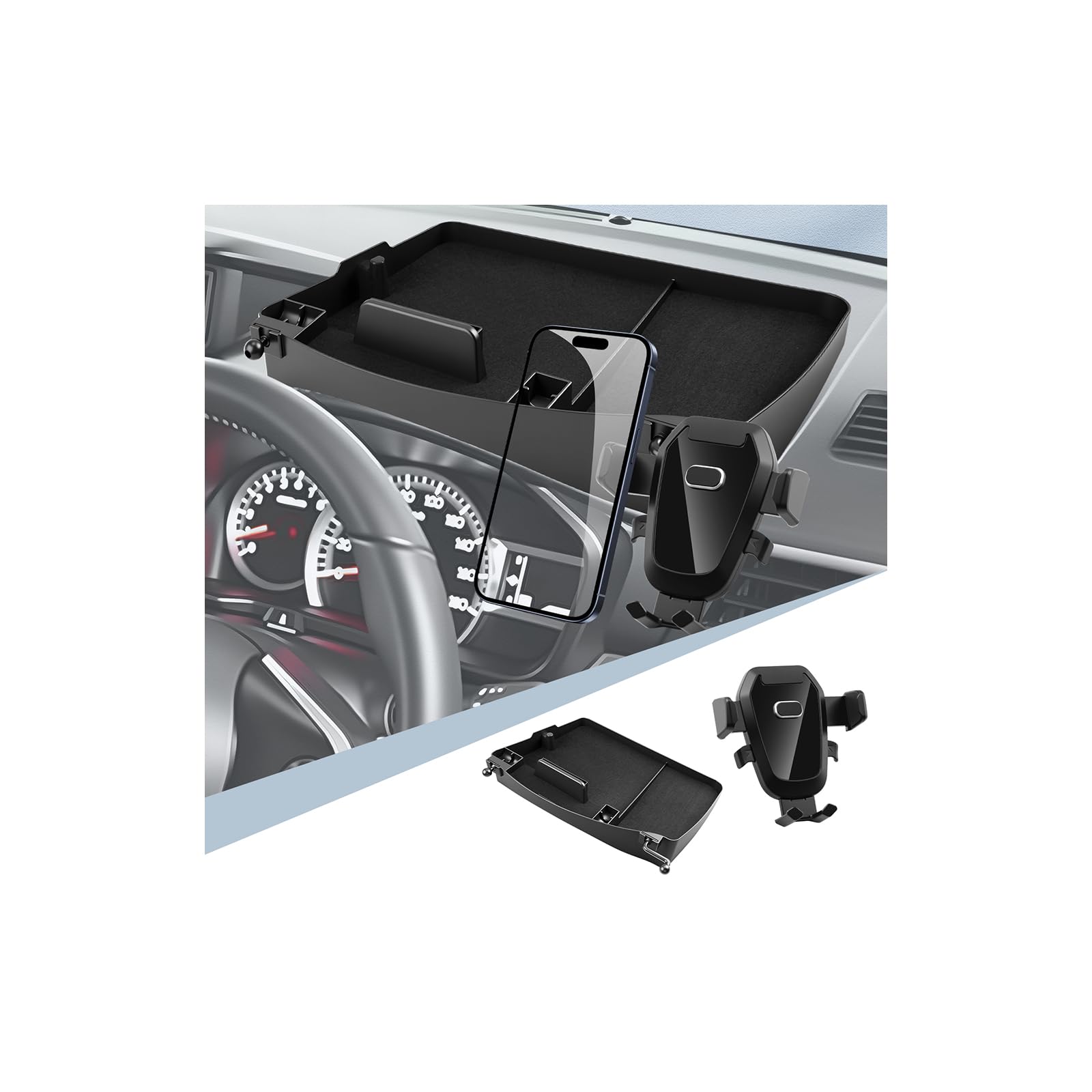 BIBIBO トヨタ 新型 ルーミー M900A/M910A型 専用 スマホホルダー ダッシュボードトレイ ROOMY 車載 携帯ホルダー スマホスタンド 360度回転 安定 片手操作 ワンタッチ ルーミー アクセサリー 内装