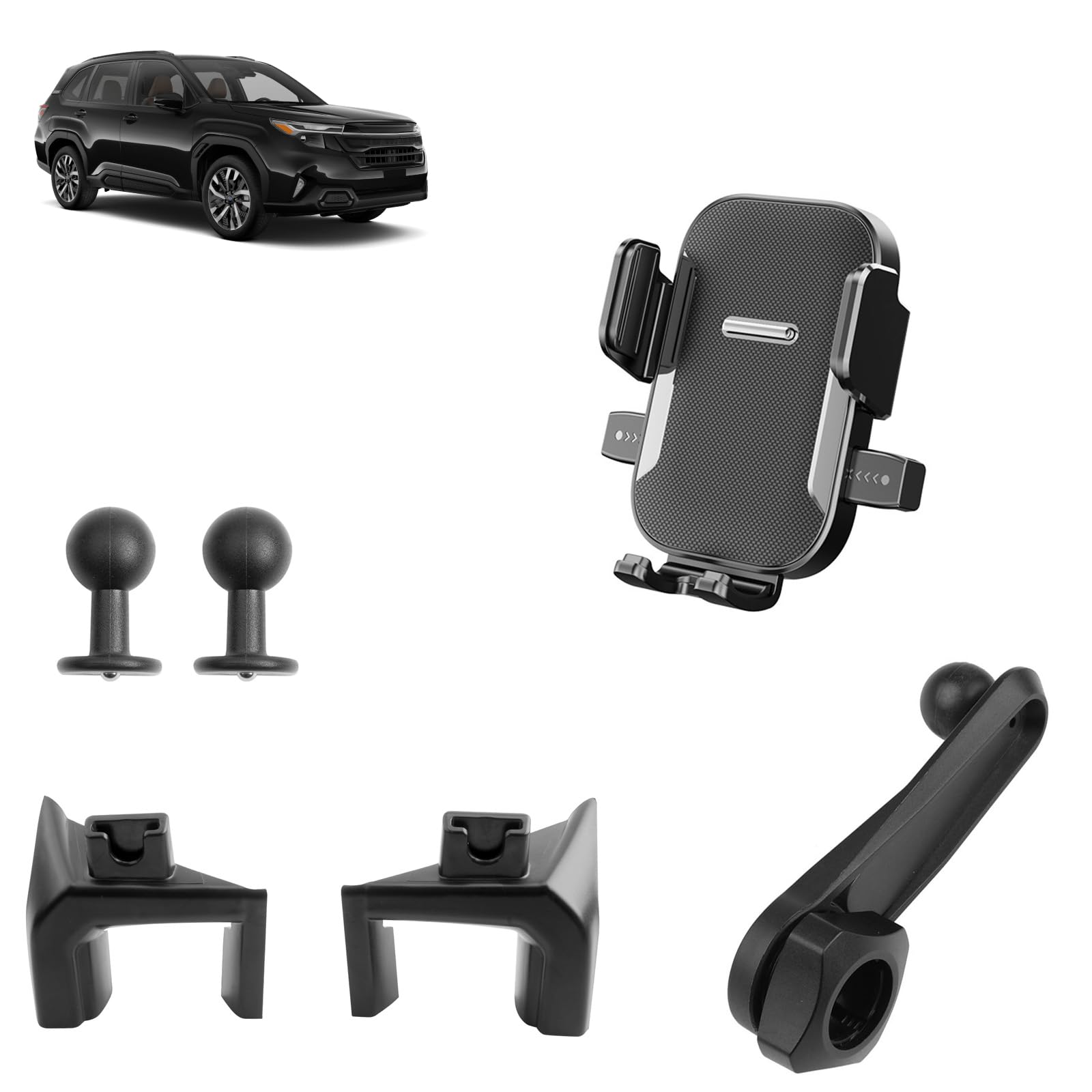 【BIXIAN】スバル フォレスター SL系 スマホホルダー 新型 2025 SL5/SLG型 フォレスター専用[延長アーム付き] 専用 スマホスタンド スマホ置き 車用 360度回転 携帯ホルダー 取り外し可能 落ちない｜WES STORE