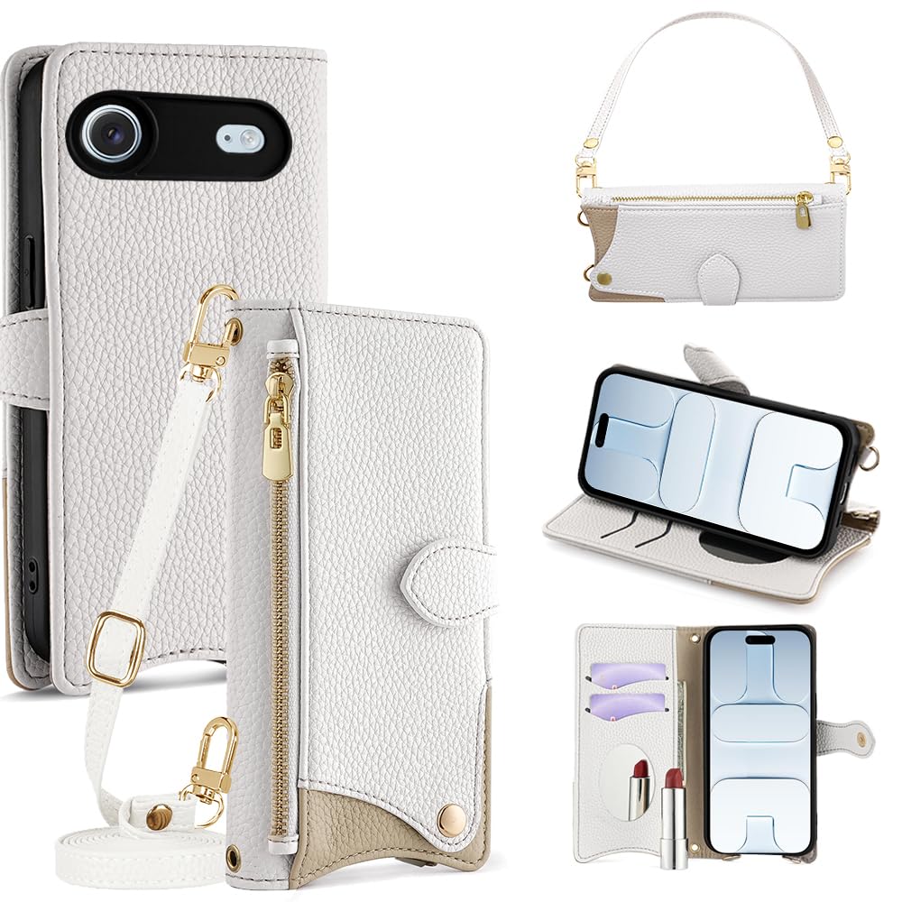 Cacheluna 手帳型 ケース 革 レザー for iPhone 17Air ショルダー スマホケース スマートフォンケース 対応 アイフォン