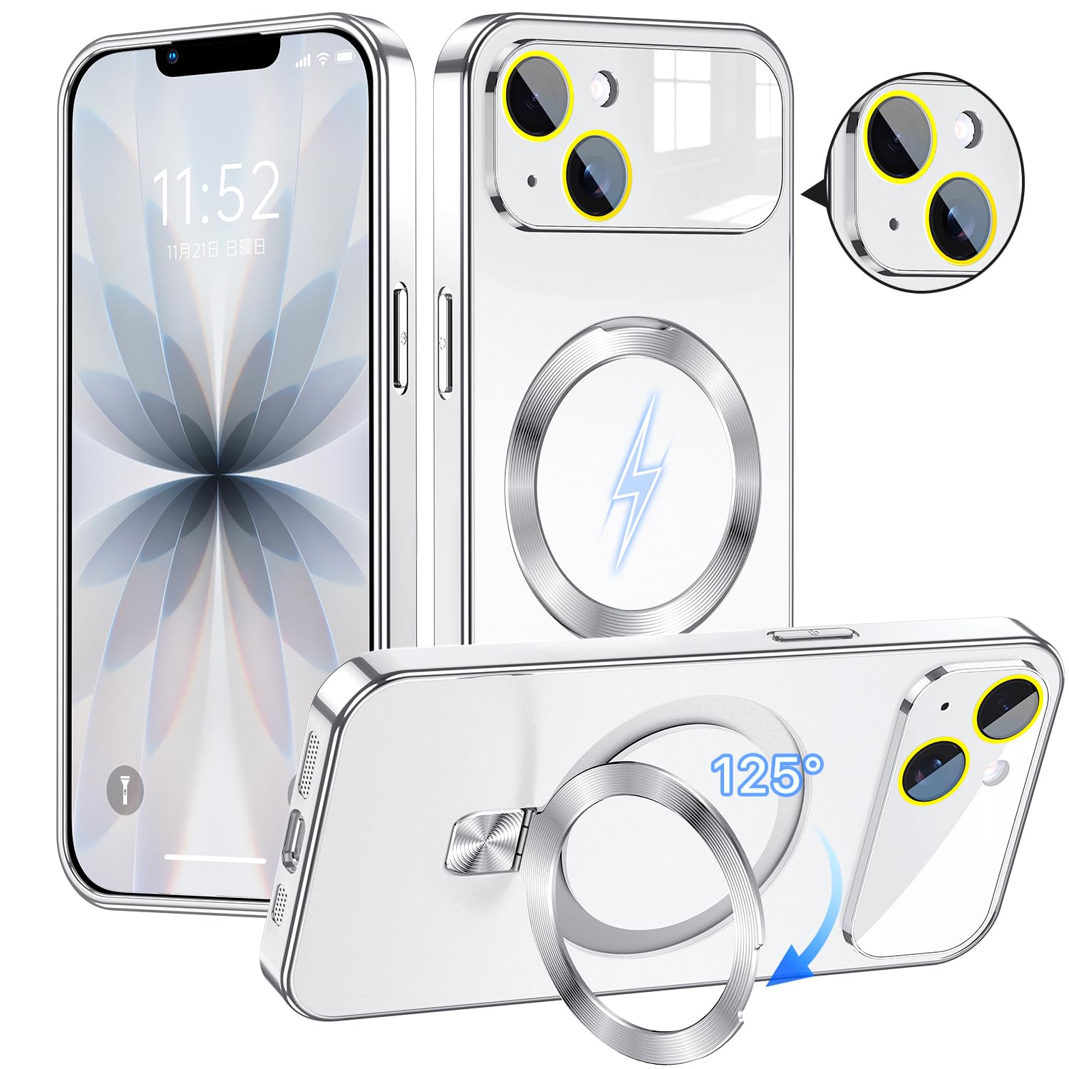 【2025最高傑作&4つの機能を一度に実現】TISTUNST iPhone 13 用 ケース Magsafe対応 指紋防止/マット仕上げ 米軍MIL規格 耐衝撃 ランヤードホール付き マット金属フレーム 最大25W急速充電対応 感 フ