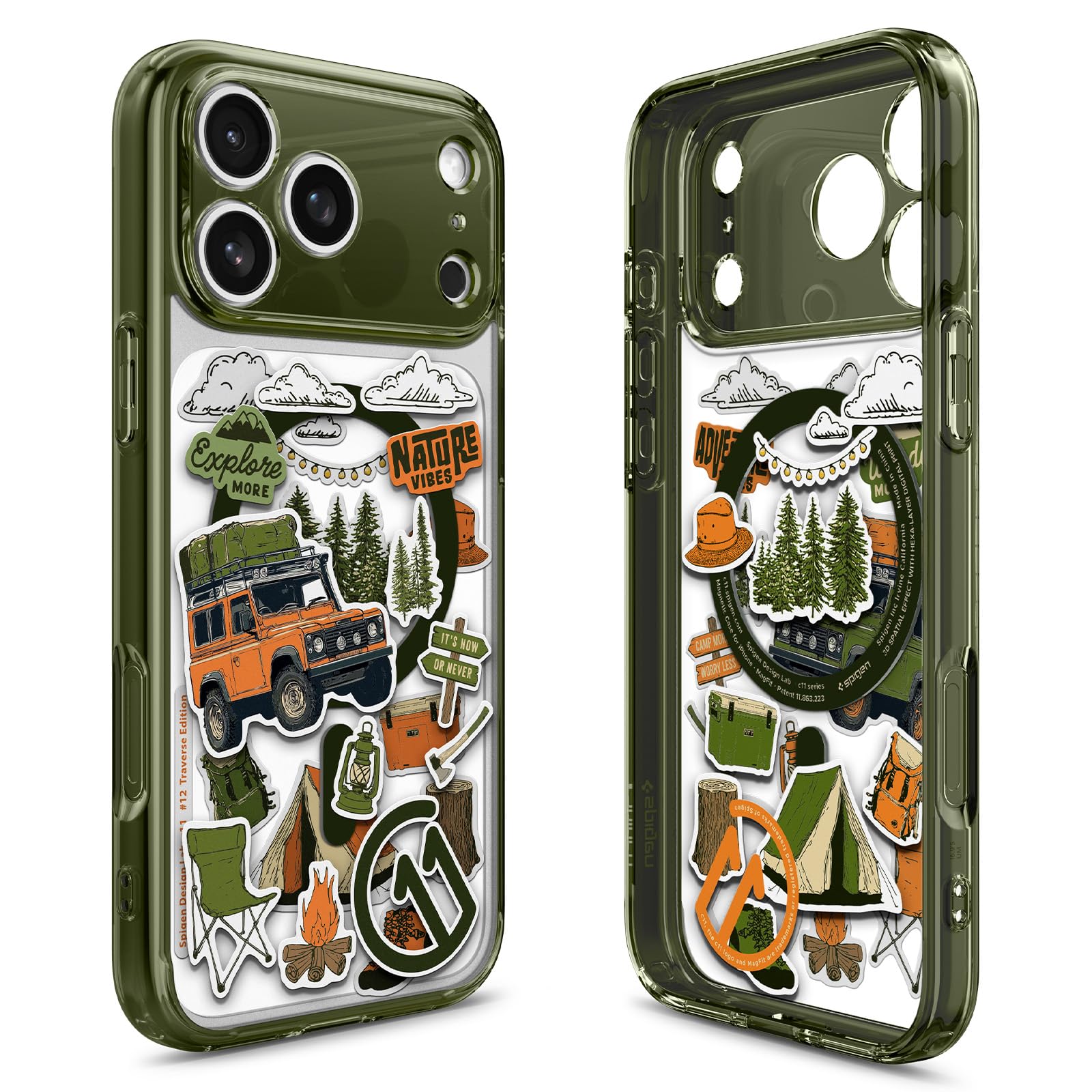 Spigen 【c11 続きもの Traverse ～版】 iPhone 17 Pro Max 容れもの MagSafe相応う 立体的刷り上げる ストラップホール 米軍MIL標準尺度 ウルトラ・ハイブリッド・マグフィット (c11 横木) ACS10817