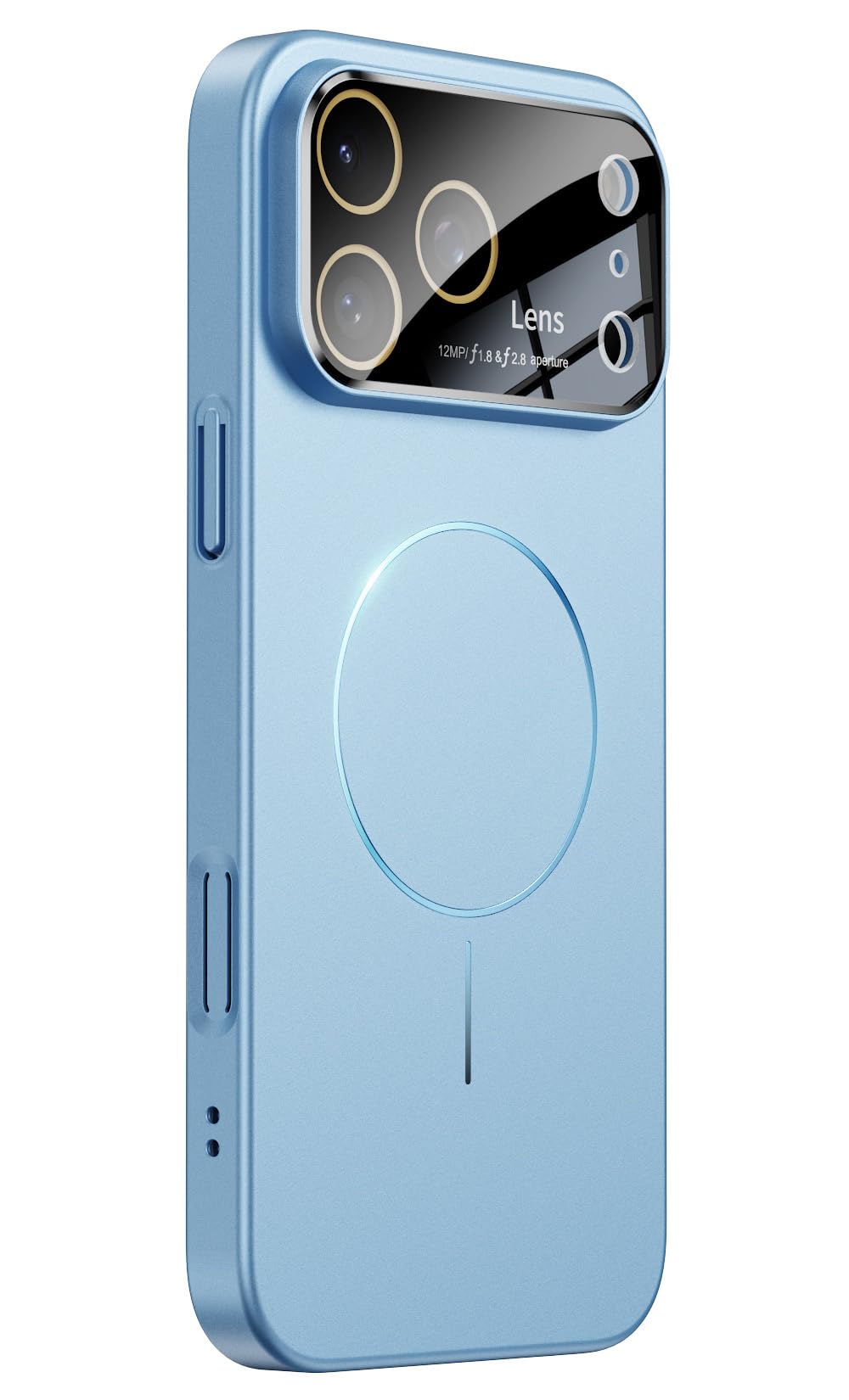 YUZOR 「極薄」 iPhone 17 Pro Max ケース 超薄型 Magsafe対応 いphone17ProMax ケース レンズを完全に覆う一体型設計 ストラップホール付き アイフォン アイホン (iPhone17ProMax 青) CB-da-17ProMax-lan