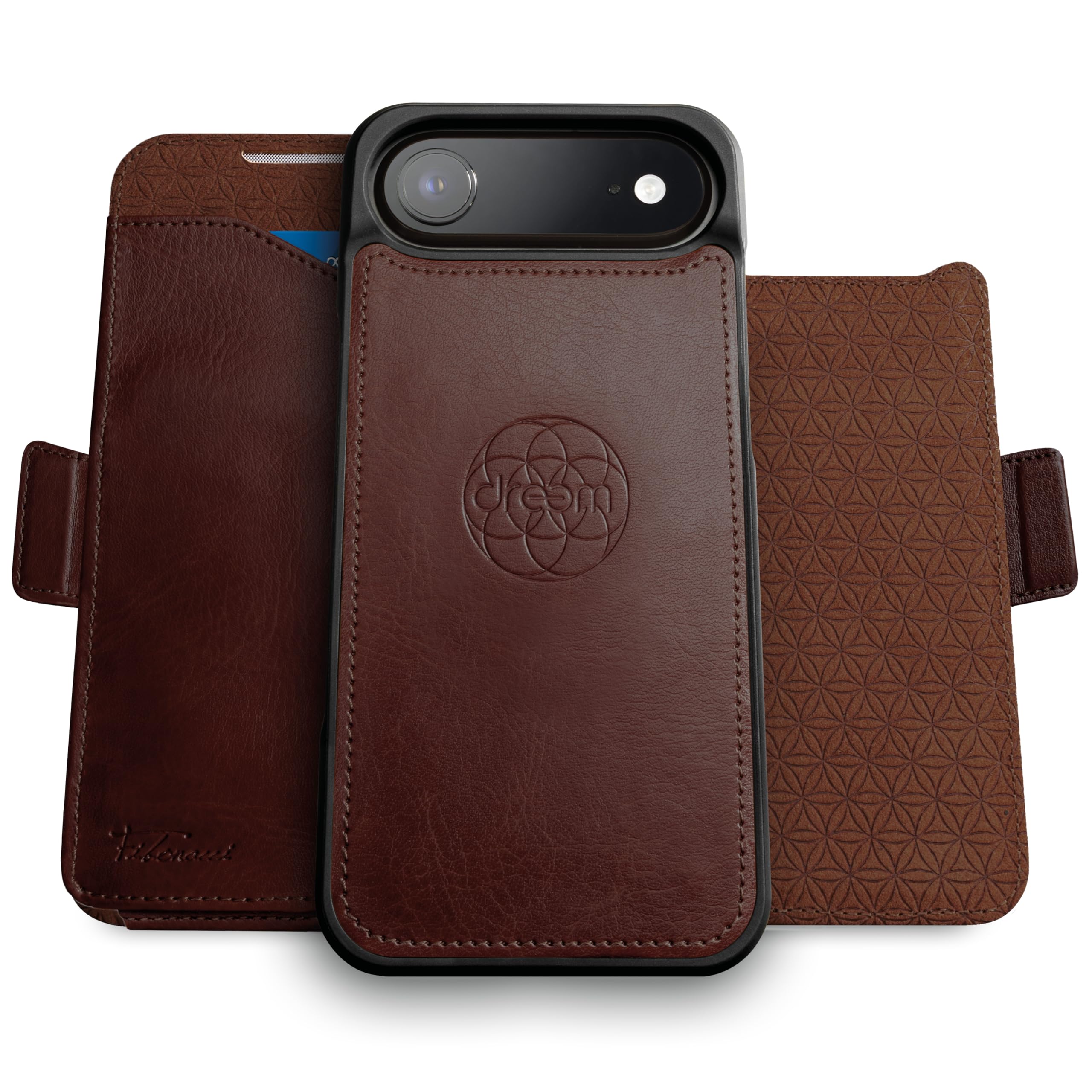 Dreem iphone air ケースウォレット、革命的なスマートフォンスタンド、ヴィーガンレザー、MagSafe填まる相応う、磁石着脱式フリップ押しかぶせる、RFID保護すること歌留多保持者、差し上げ物ボックス席入